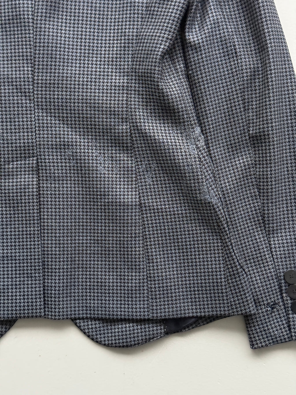 Navy Blue Emporio Armani 90's Vintage Check Blazer - UK 10