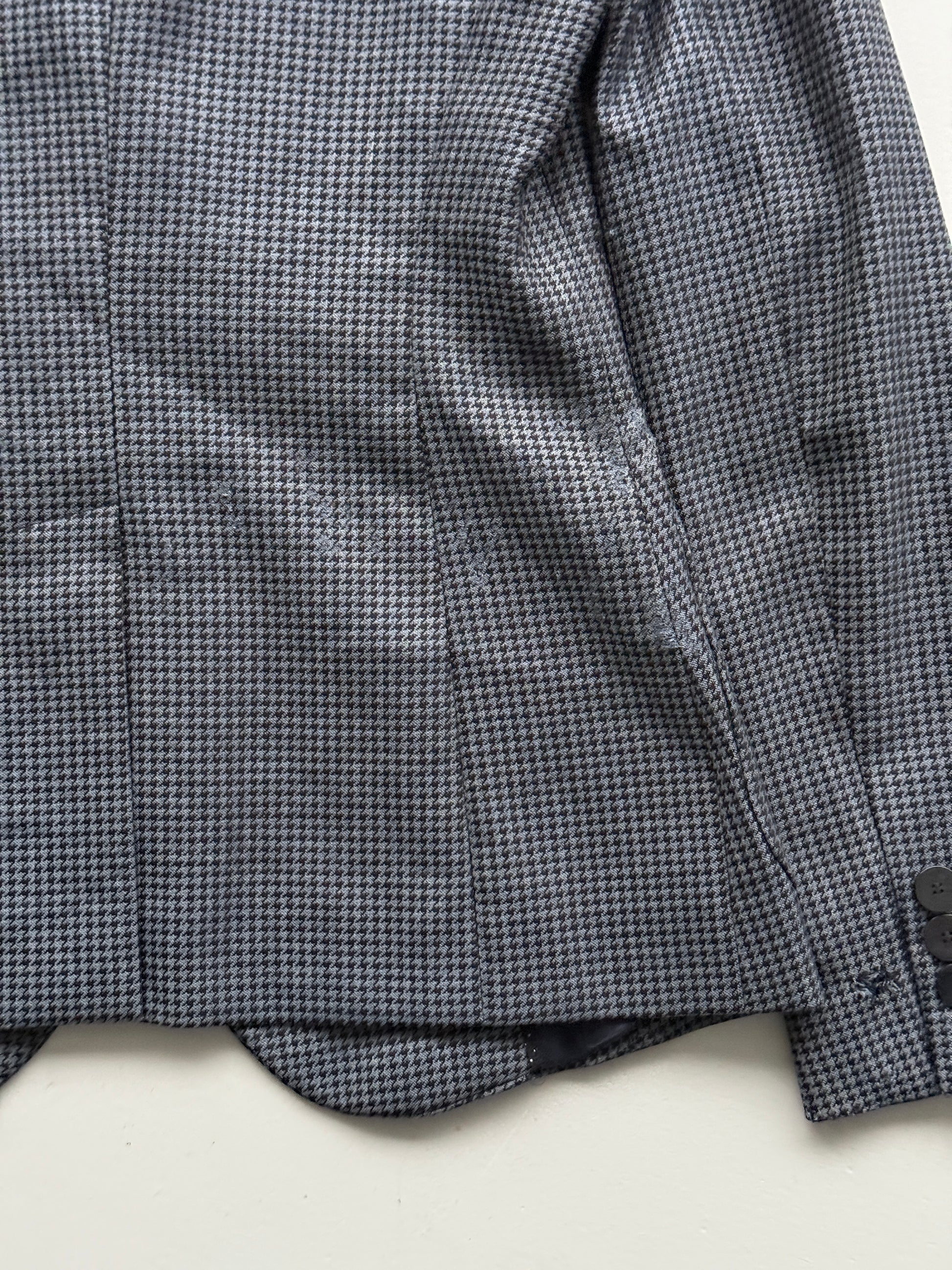 Navy Blue Emporio Armani 90's Vintage Check Blazer - UK 10