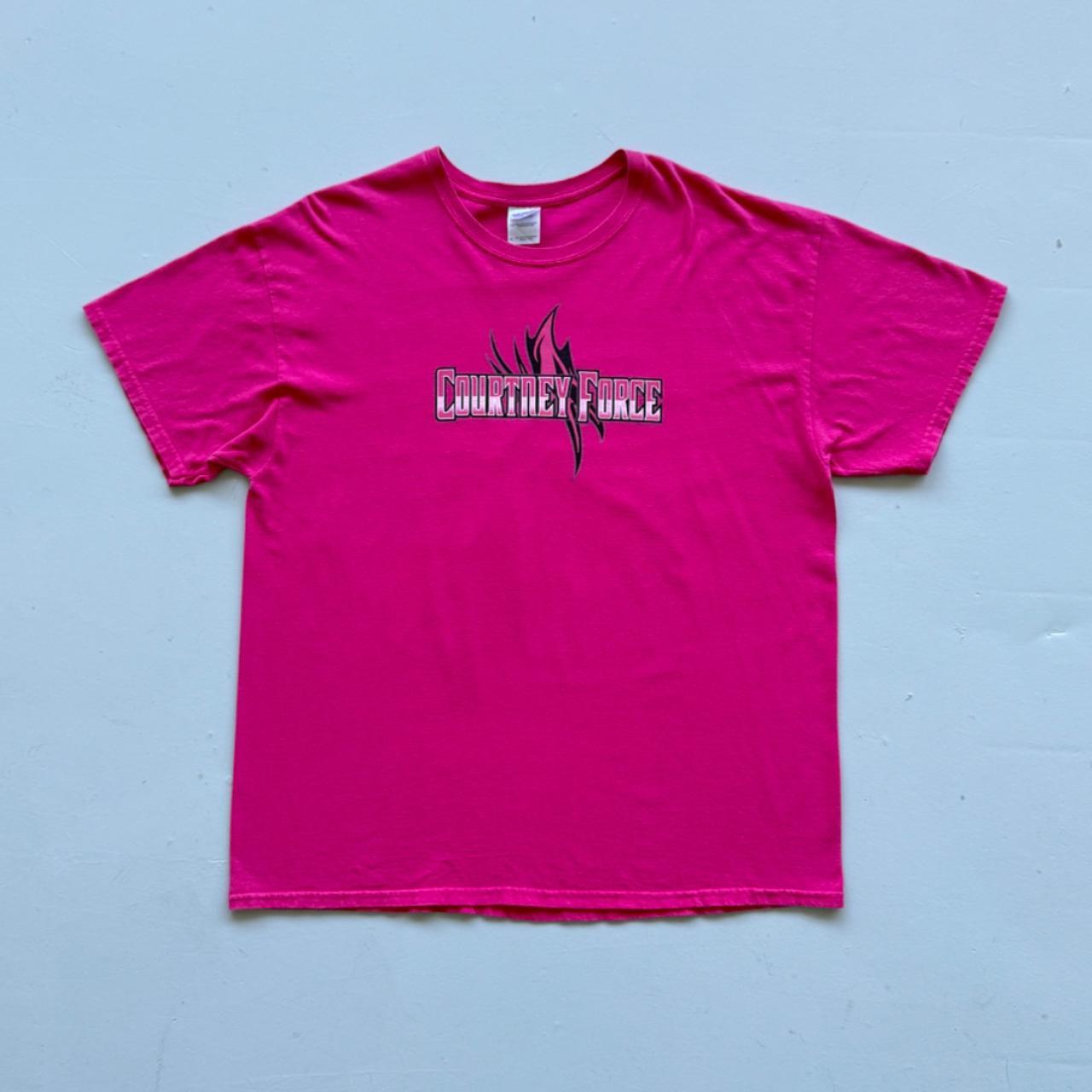 Hot Pink Nascar 00s Vintage Courtney Force Graphic T-shirt - XL