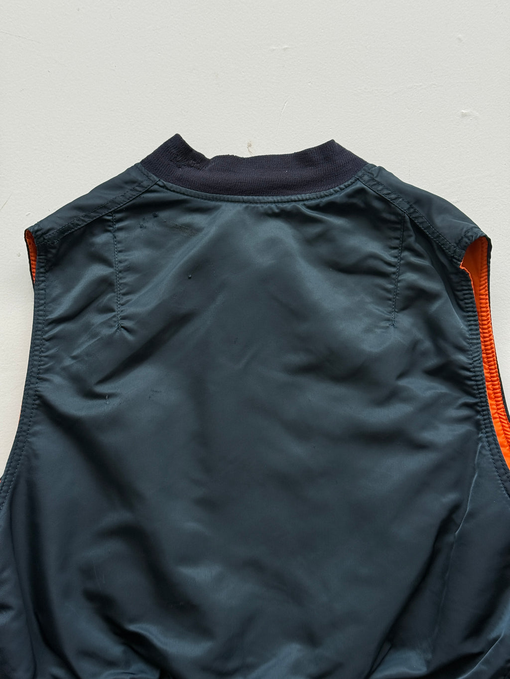 Alpha Industries Reversible Made in USA 80's Vintage MA-1 Bomber Vest - Large