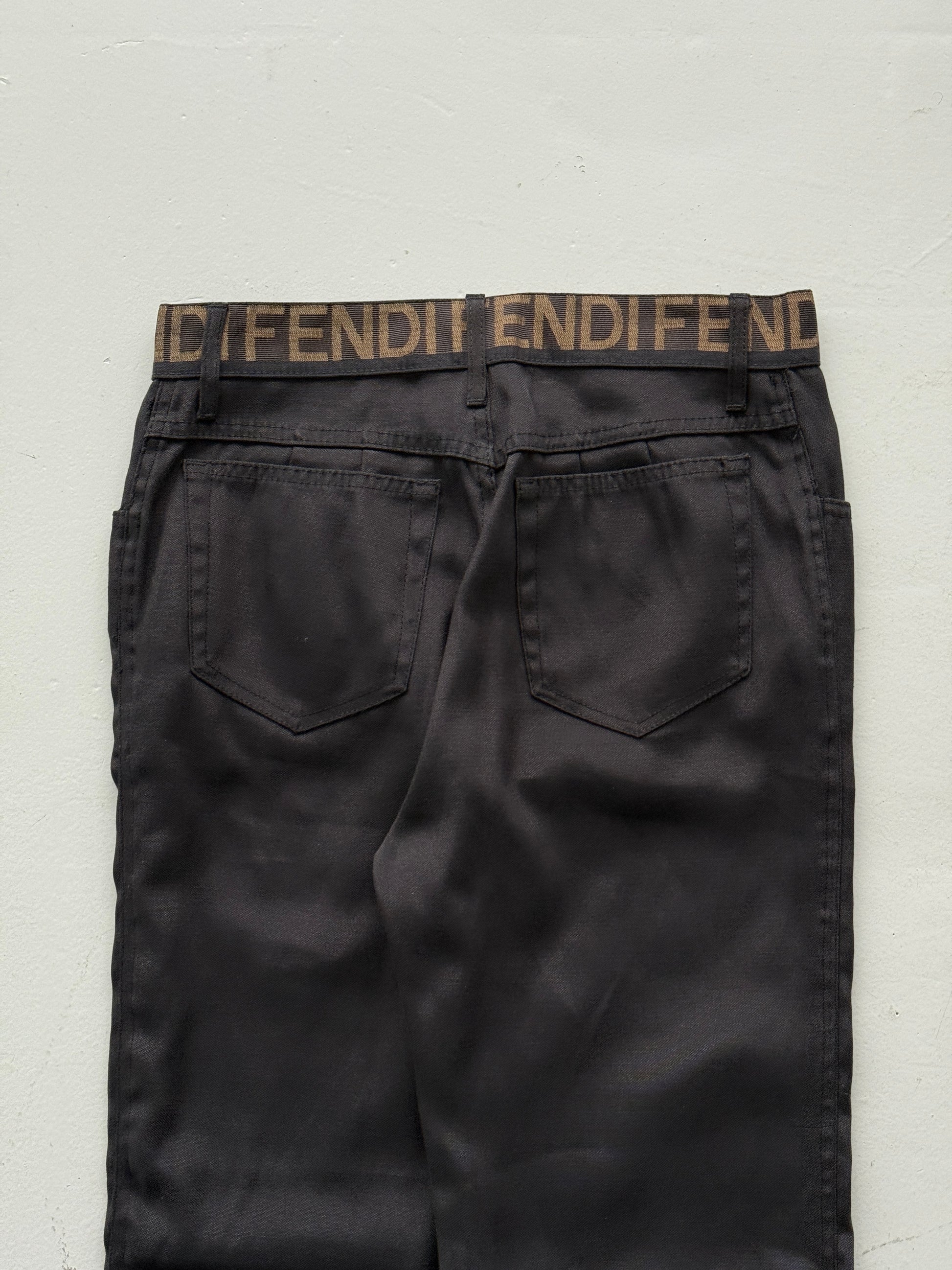 Black Fendi Designer 90's Vintage Straight Leg Denim Jeans - W30 x L28