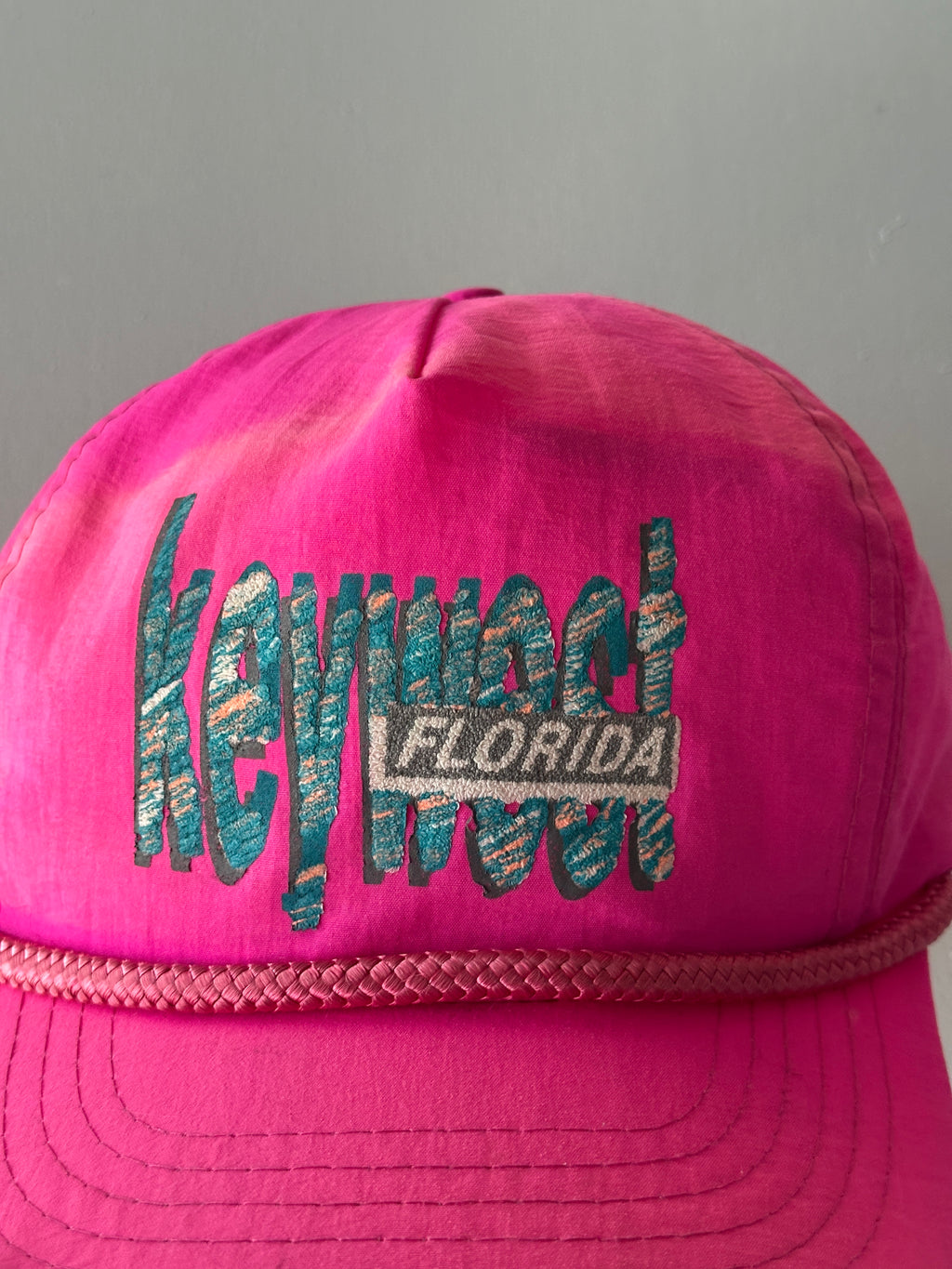 Pink Key West Florida 90's Vintage SnapBack Trucker Cap