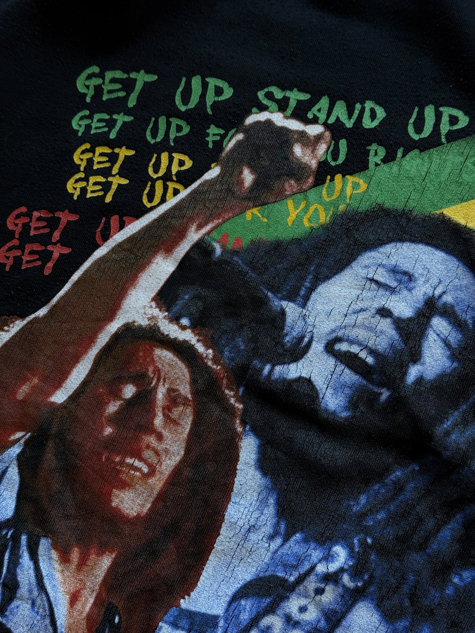 Black Bob Marley 90's Vintage Graphic Hoodie- Large