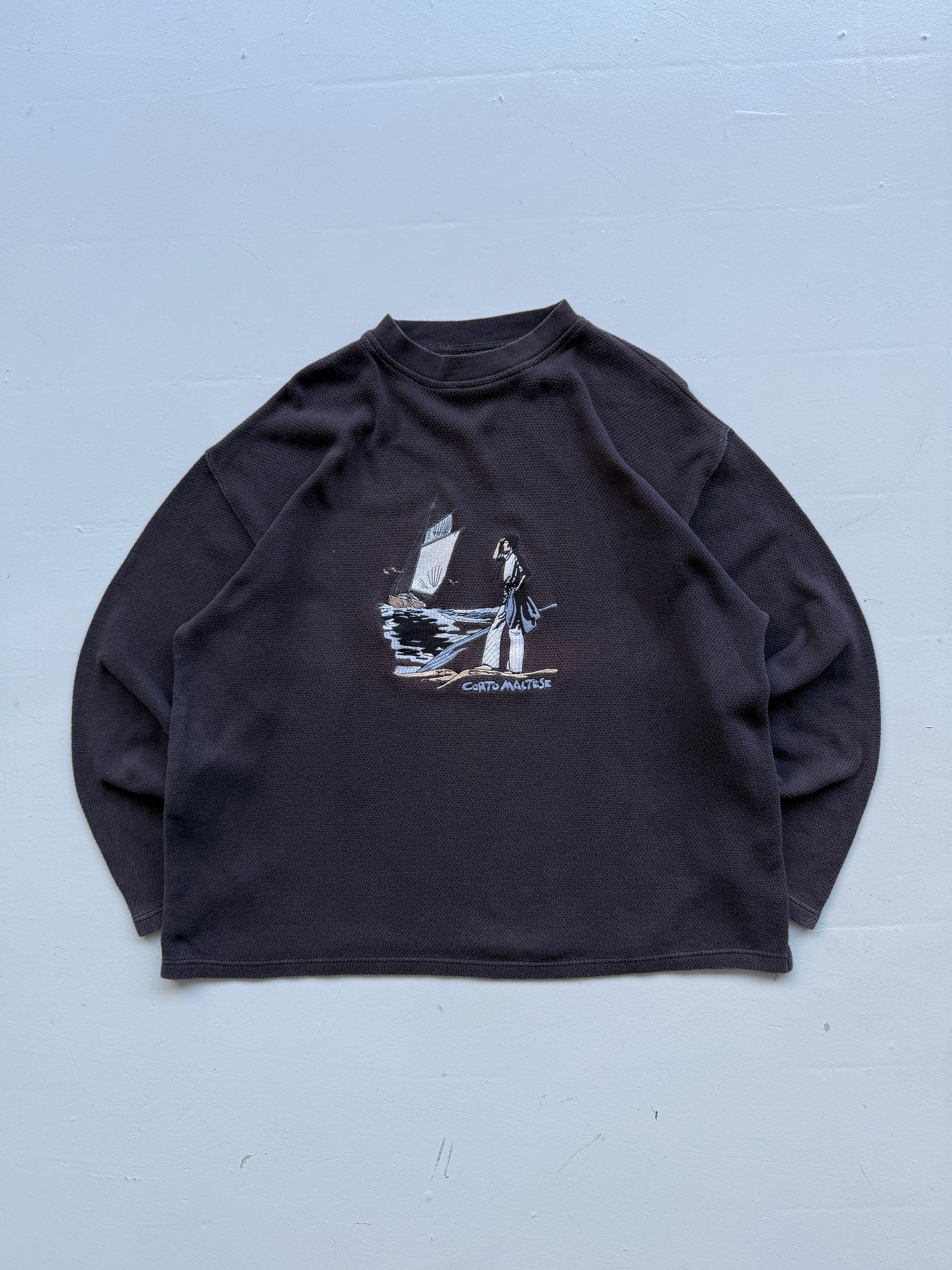 Faded Navy Blue Corto Maltese 00's Vintage Anime Sweatshirt Jumper - XL