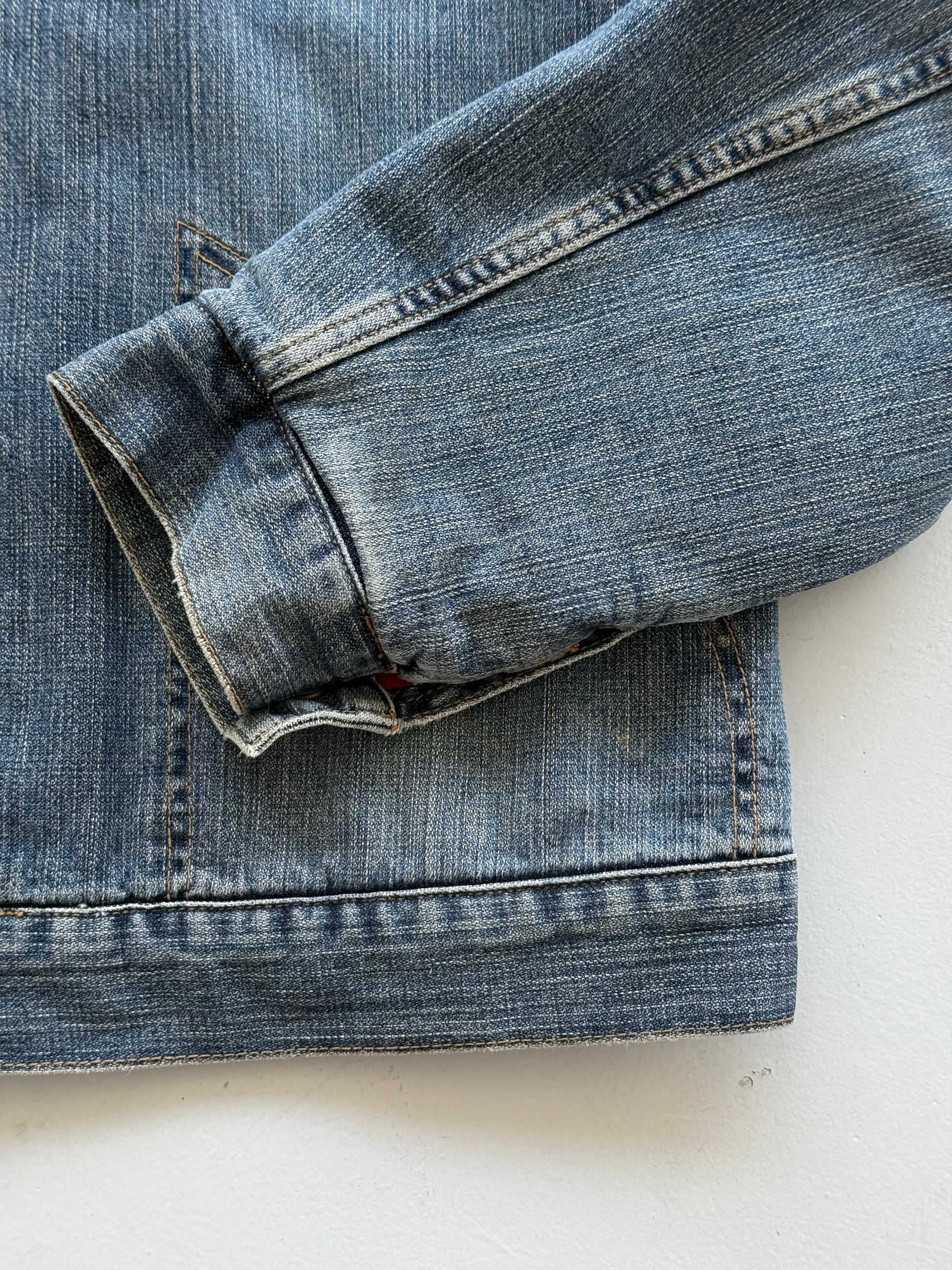 Wrangler Quilted Lined Corduroy Collar 90's Vintage Denim Jacket - Large