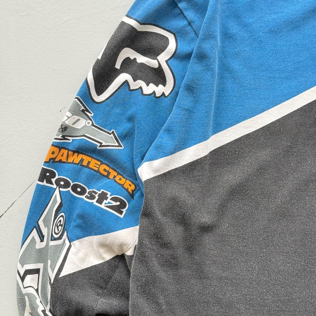 Faded Fox Racing 90s Vintage Graphic Long Sleeve Motocross Jersey - Large