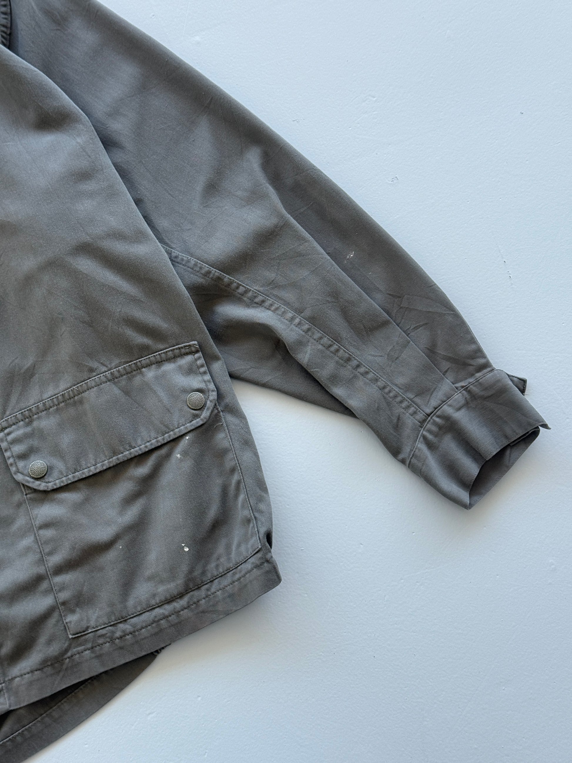 Green French Army Military 80's Vintage Field Jacket - Medium