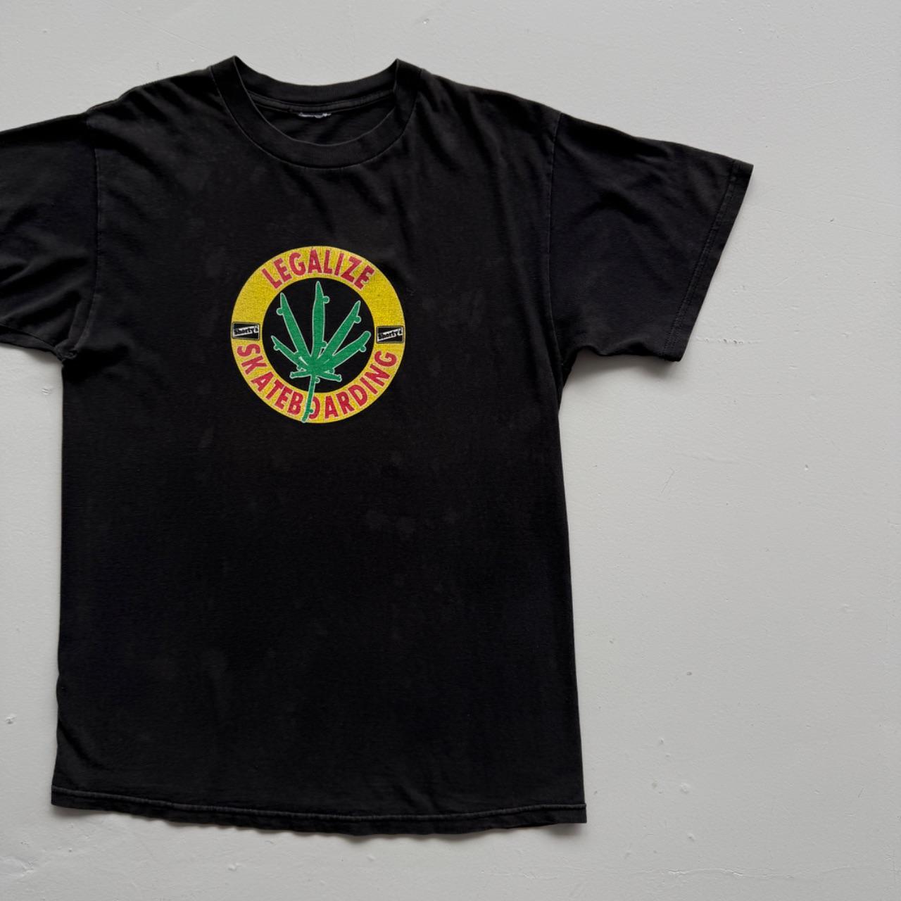 Black Shortys 'Legalise Skateboarding' 90s Vintage Graphic T-Shirt - Large
