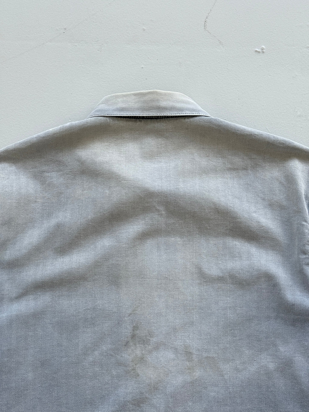 Thrashed Faded Blue French Vintage Workwear Chore Jacket CH361 - Small