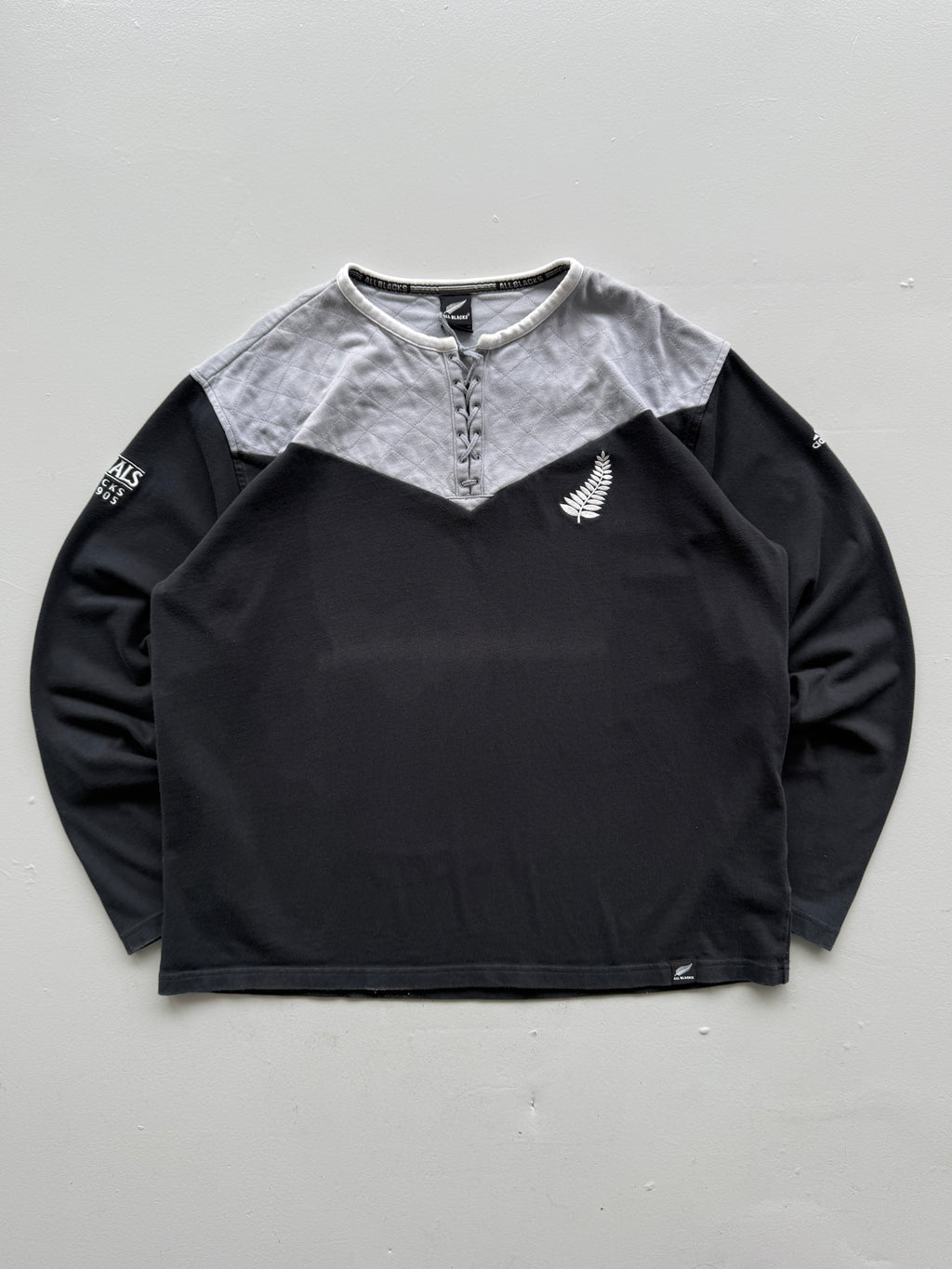 Black Adidas New Zealand 90's Vintage All Blacks Rugby Jersey - XXL