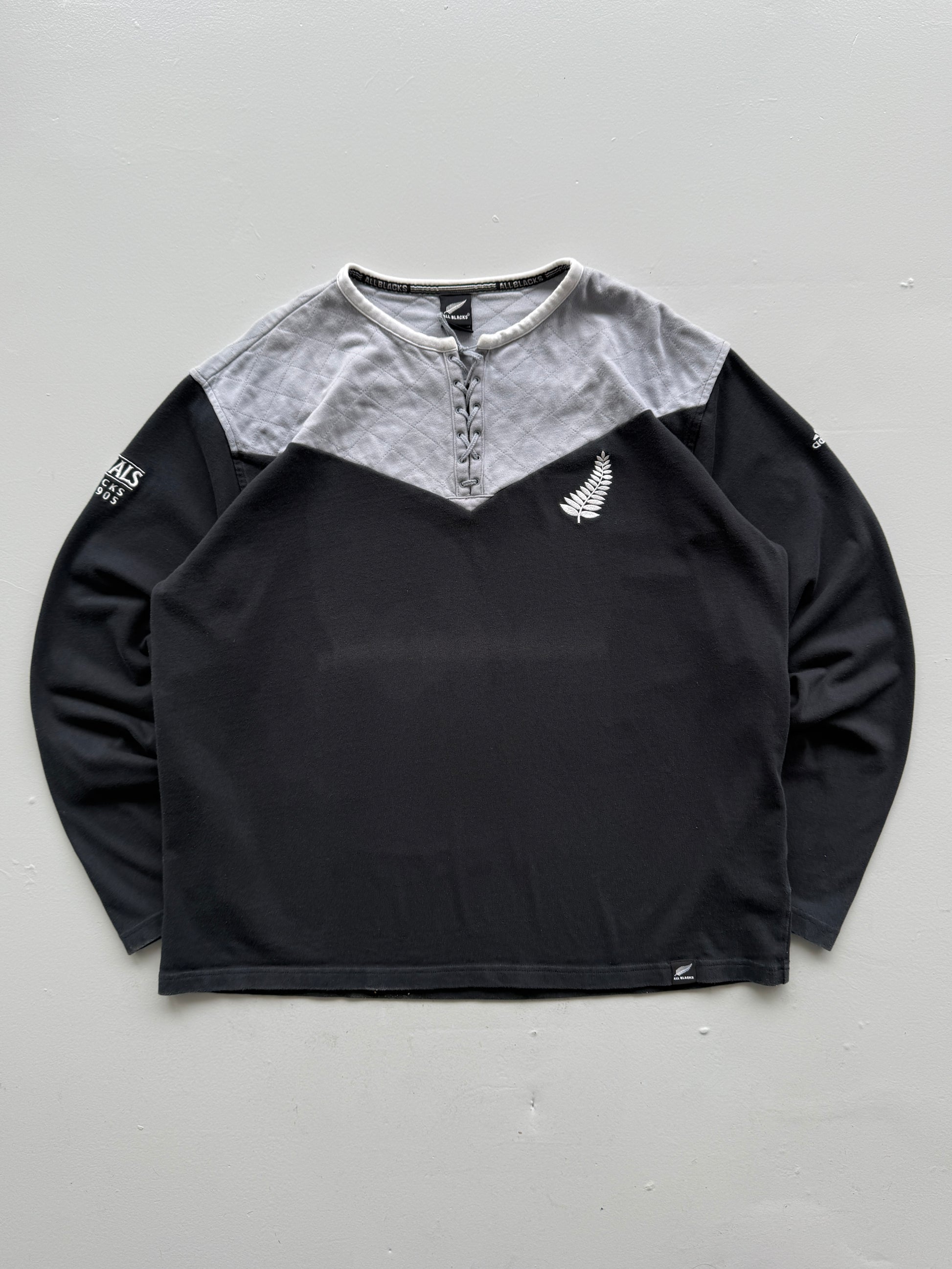 Black Adidas New Zealand 90's Vintage All Blacks Rugby Jersey - XXL