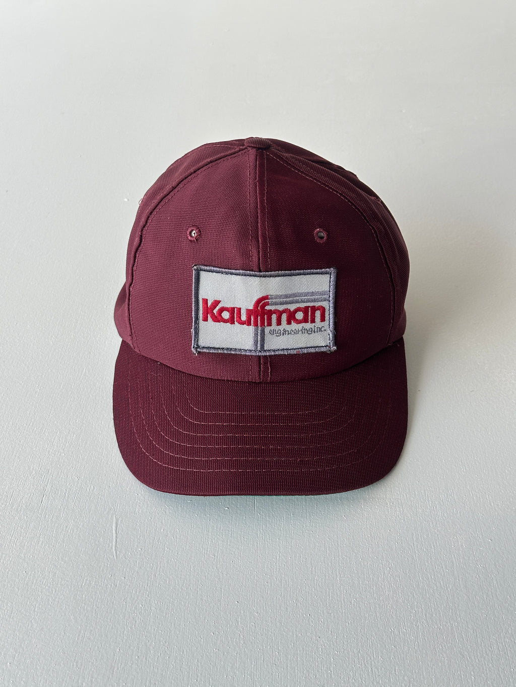 Burgundy Kauffman Engineering 90's Vintage SnapBack Trucker Cap