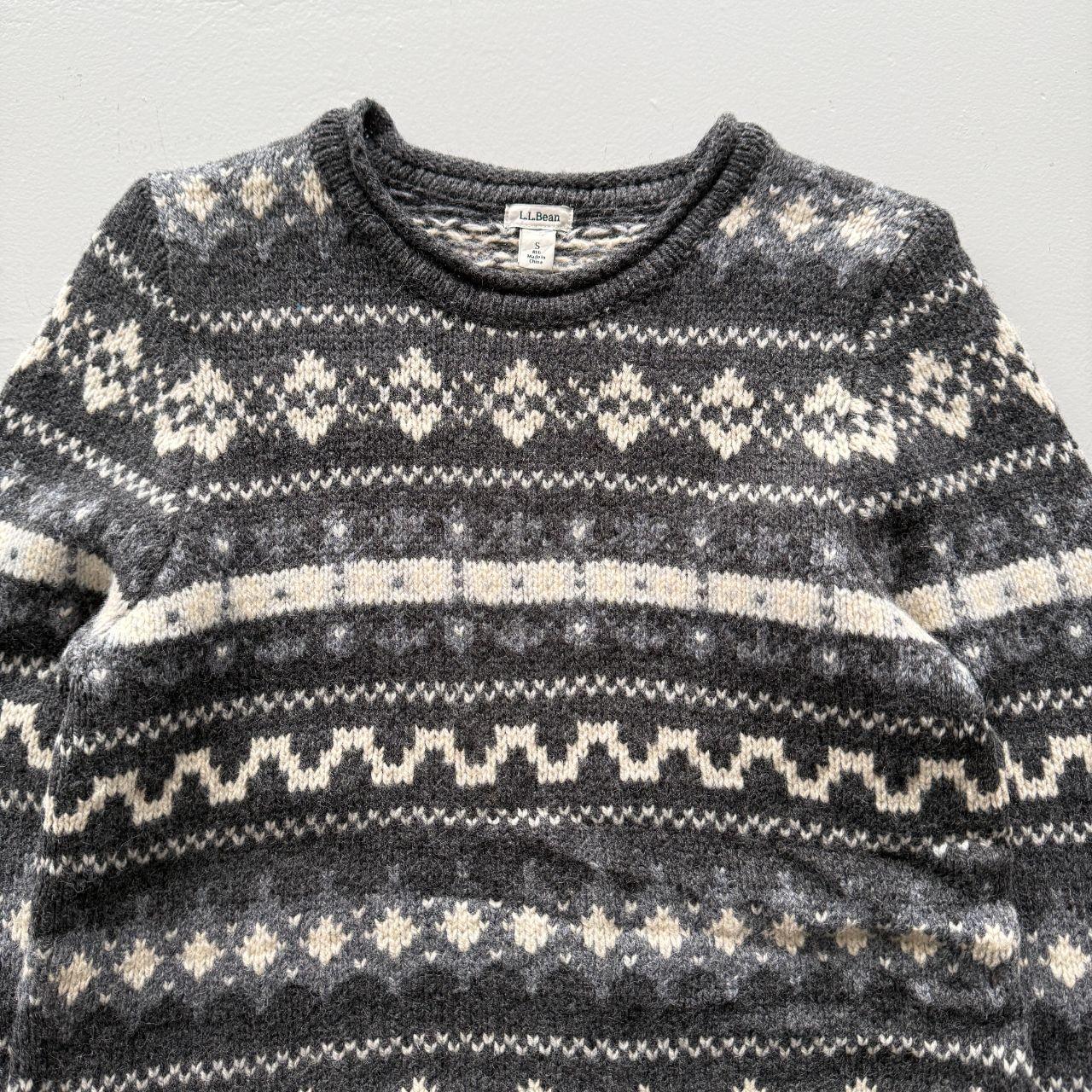 Grey L.L Bean 90’s Vintage Woollen Knit Jumper - Mens Small / Womens Medium