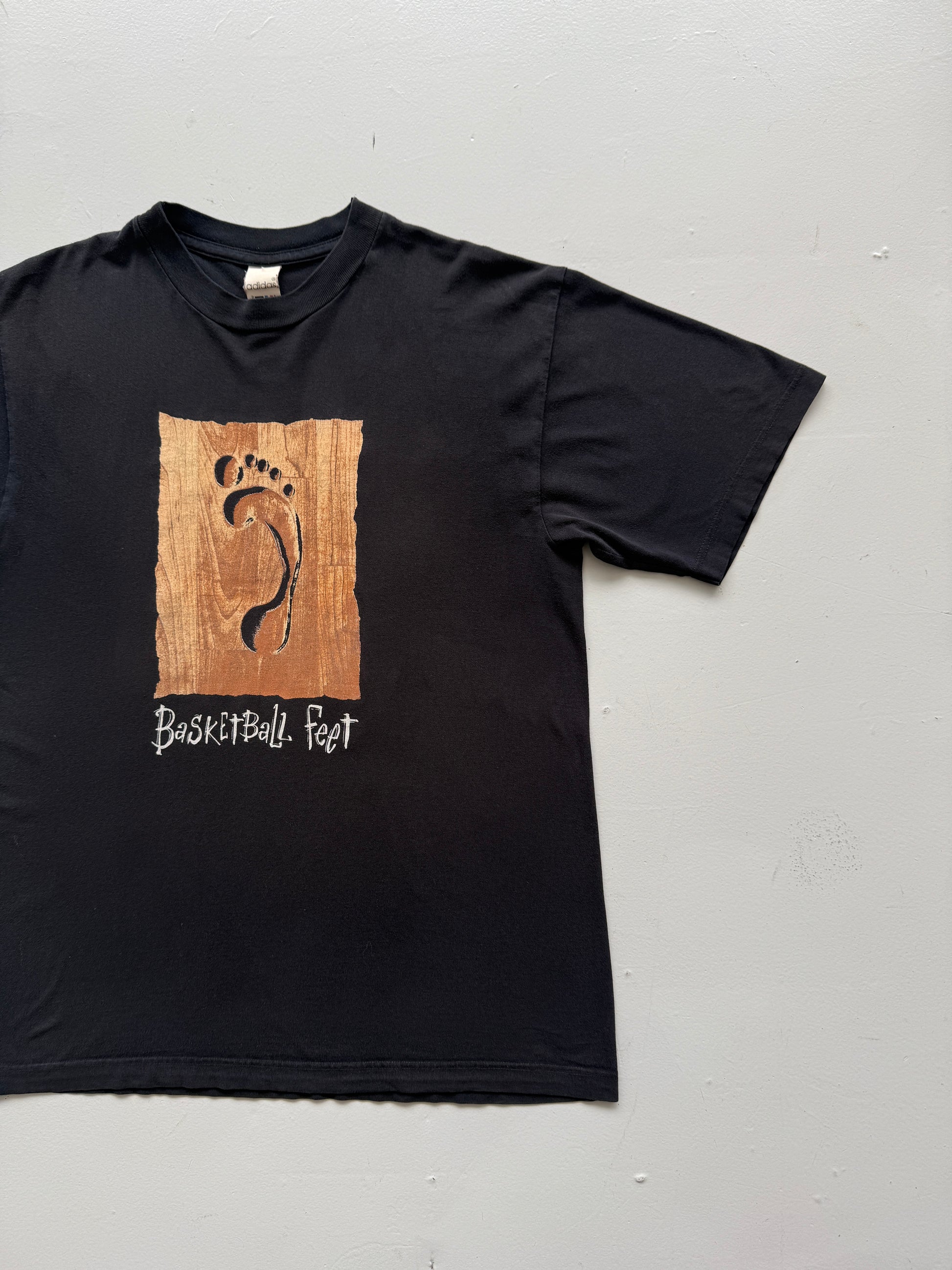 Black Rare Adidas Basketball 00's Vintage Graphic T-Shirt - Medium