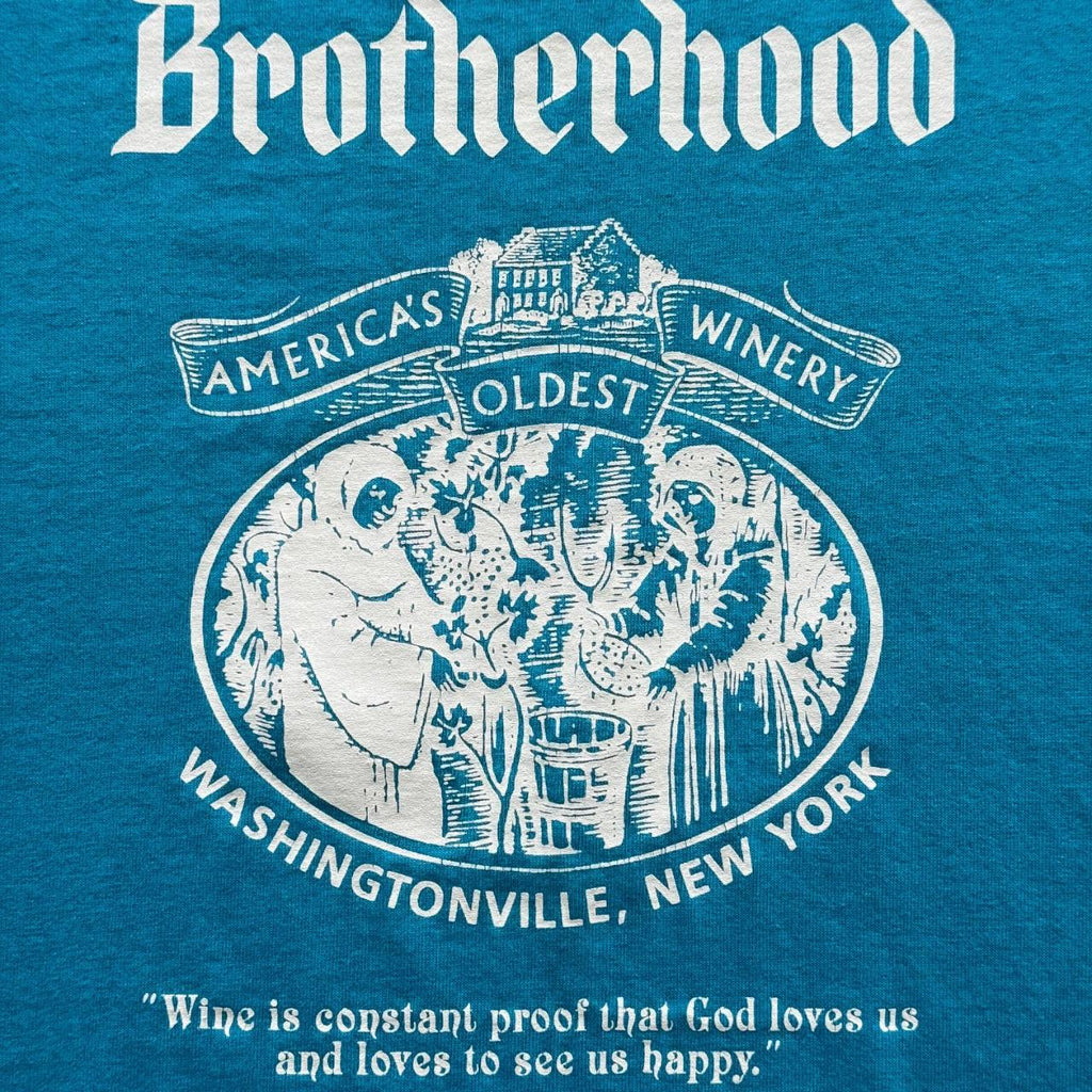 Blue Brotherhood Winery 90s Vintage Graphic T-Shirt - Large