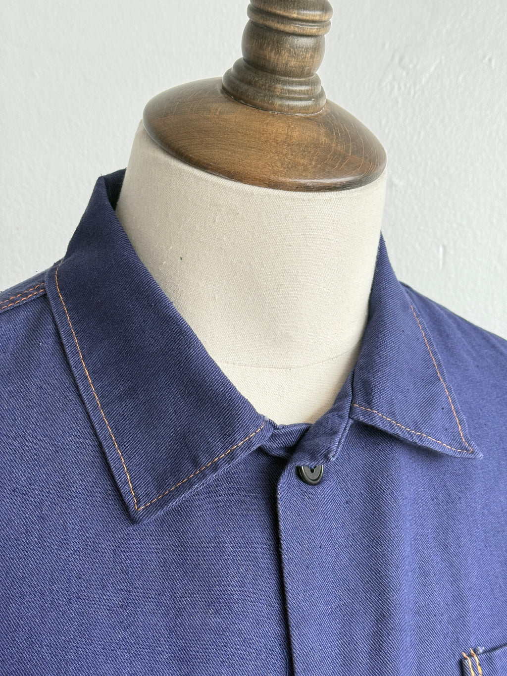 Blue French 1960s Vintage Workwear Chore Jacket CH551 - Small