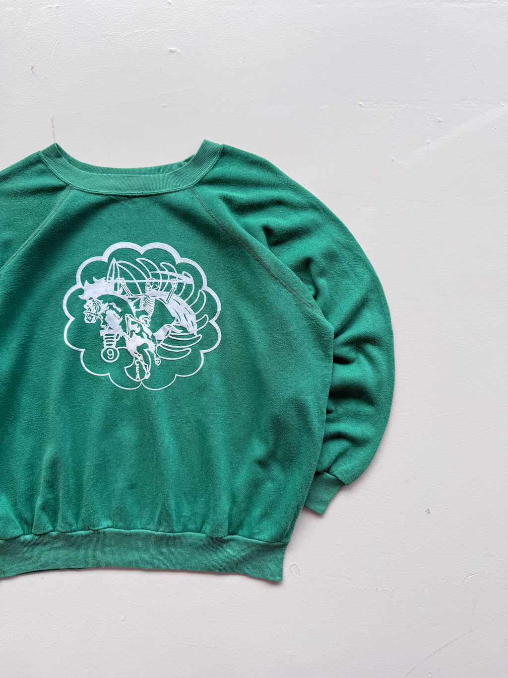 French Military 9e RCP 80's Vintage Raglan Sweatshirt - Small