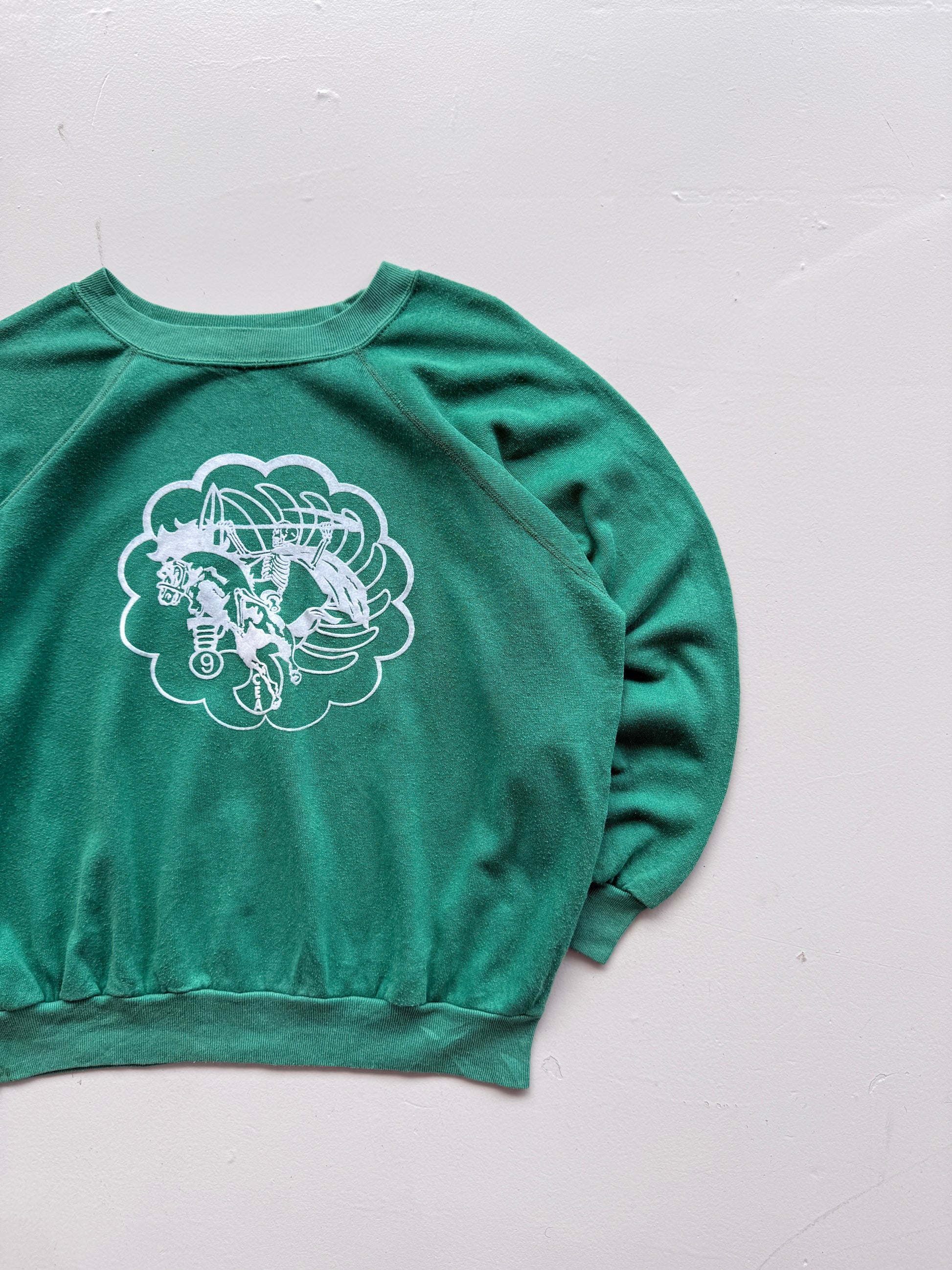French Military 9e RCP 80's Vintage Raglan Sweatshirt - Small