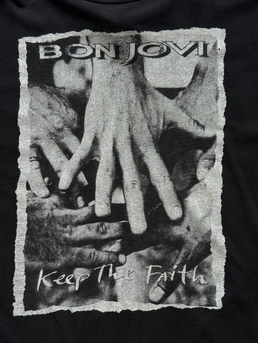 Bon Jovi Keep The Faith 90's Vintage Single Stitch Graphic Band T-Shirt - Large