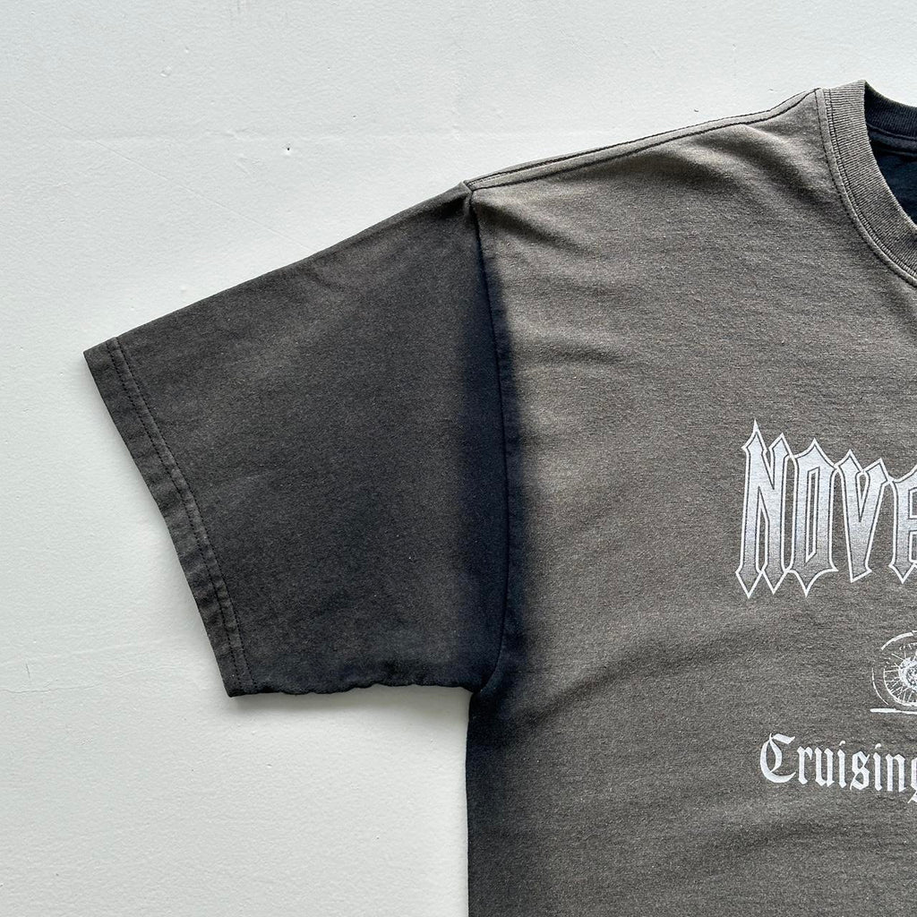 Black Faded Nova Scotia Biker Vintage 00's Graphic T-shirt - Large