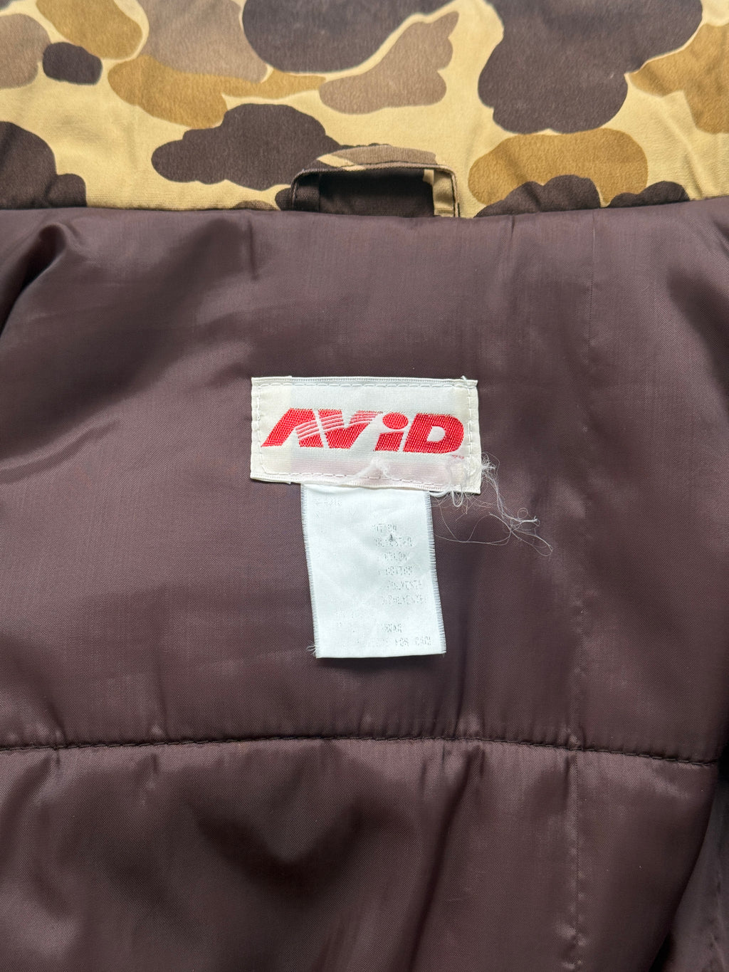 Avid Camo Duck Hunter 80's Vintage Hooded Hunting Jacket - Medium