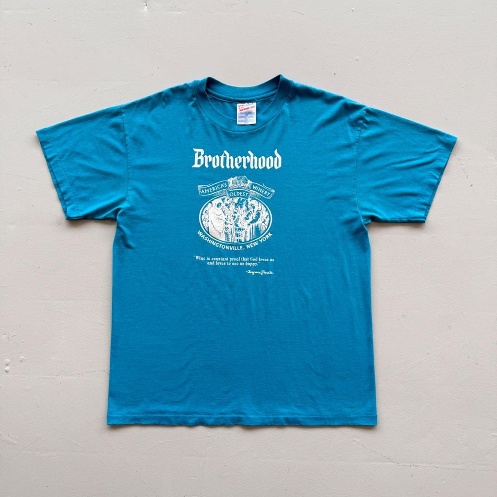 Blue Brotherhood Winery 90s Vintage Graphic T-Shirt - Large