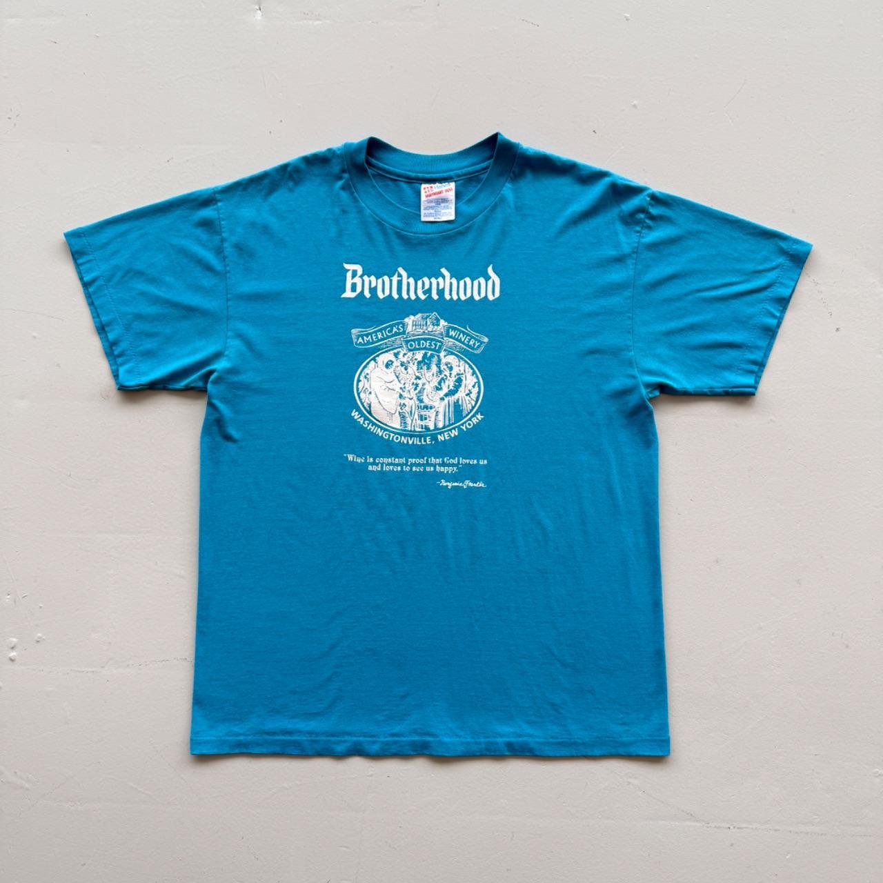 Blue Brotherhood Winery 90s Vintage Graphic T-Shirt - Large