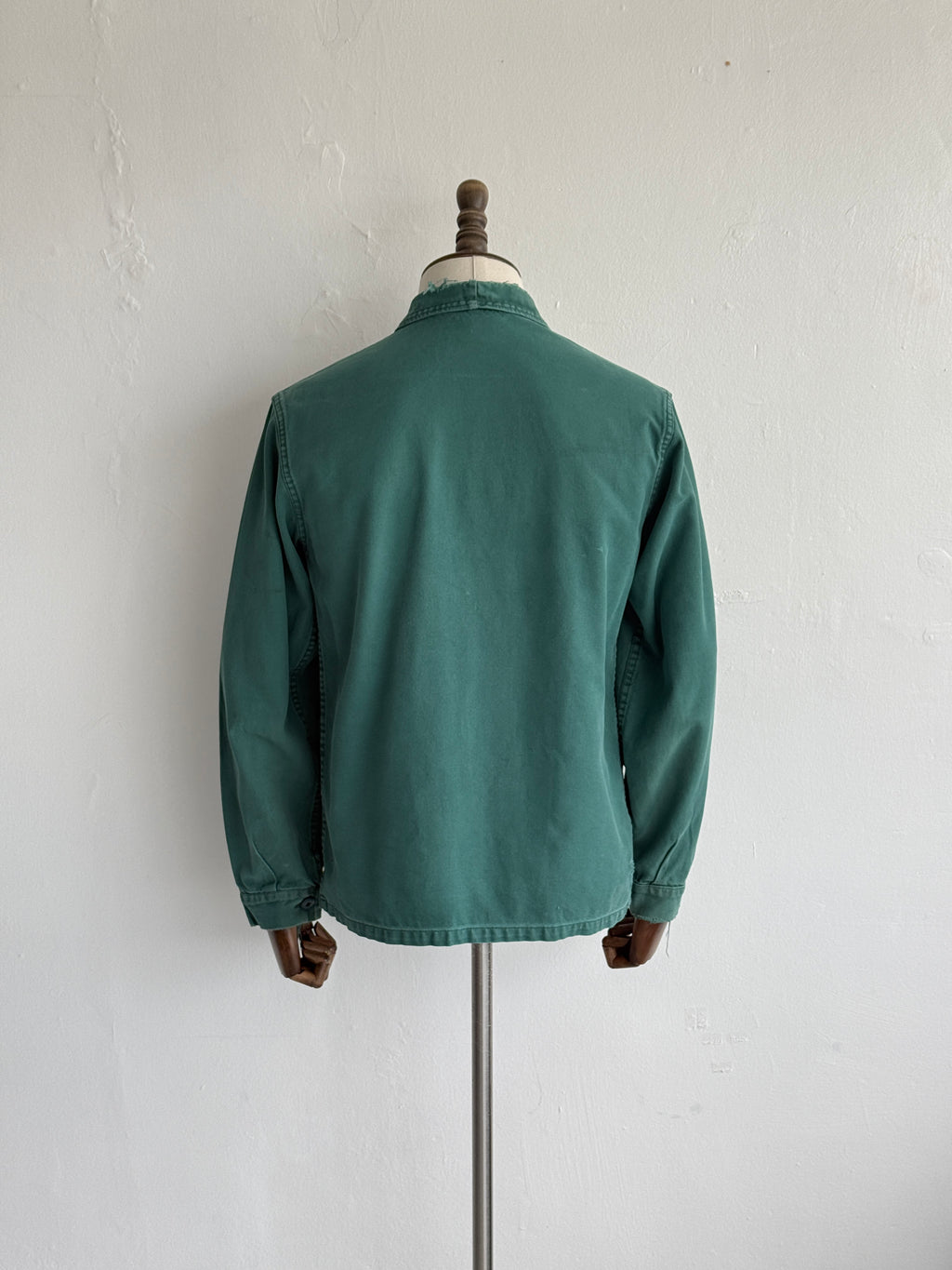 Thrashed Green French 70's Vintage Workwear Chore Jacket CH518 - Small