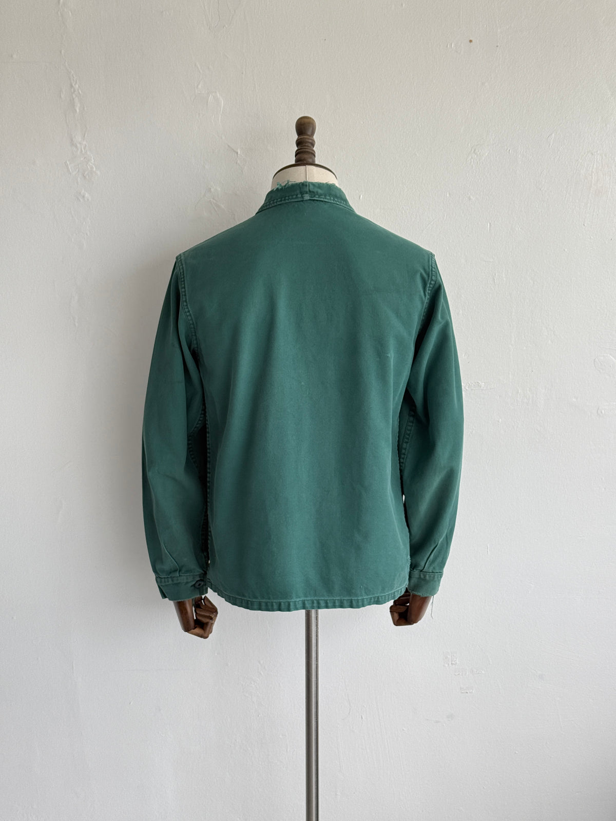 Thrashed Green French 70's Vintage Workwear Chore Jacket CH518 - Small