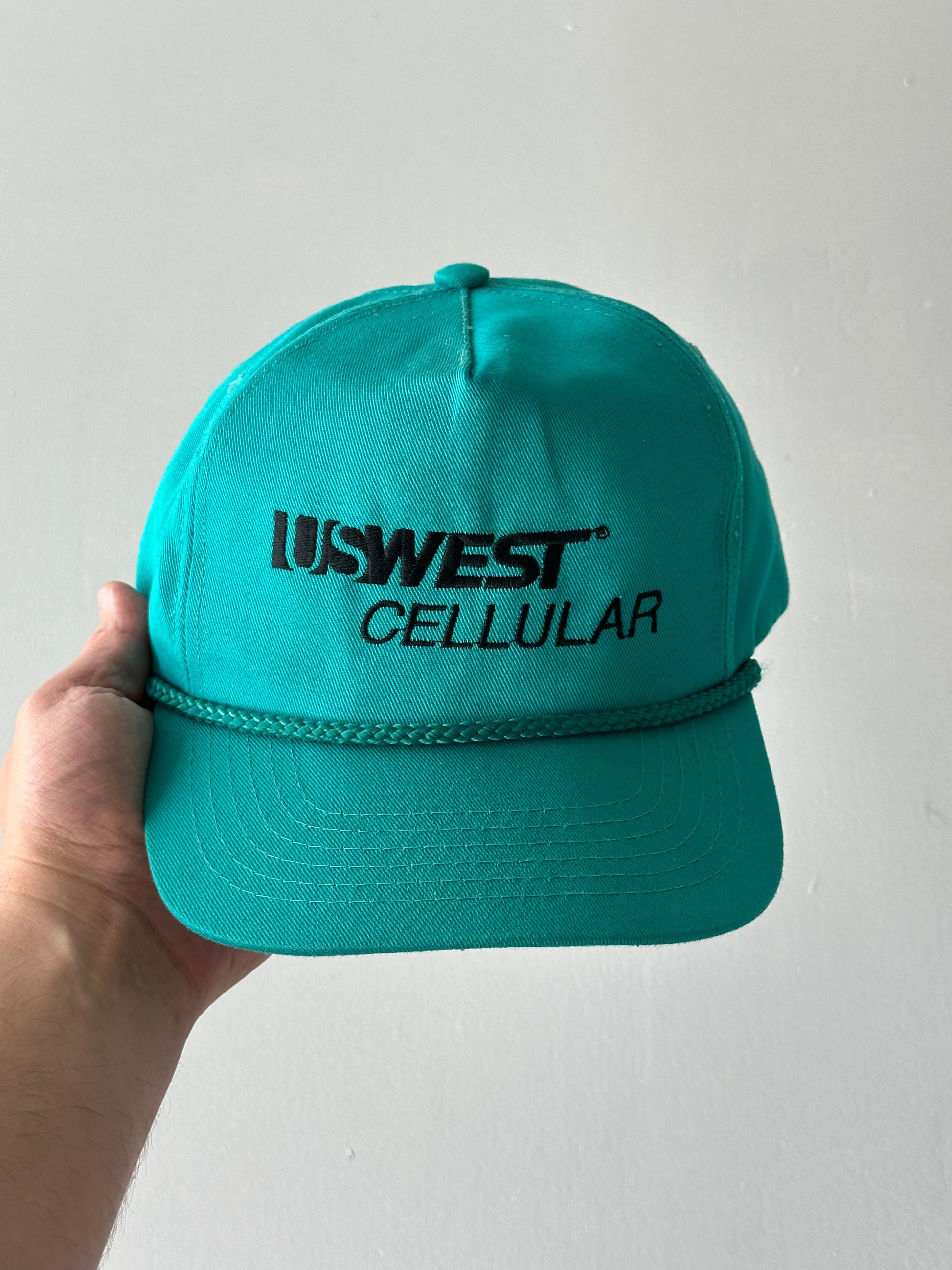 Teal US West Cellular 90's Vintage SnapBack Trucker Cap