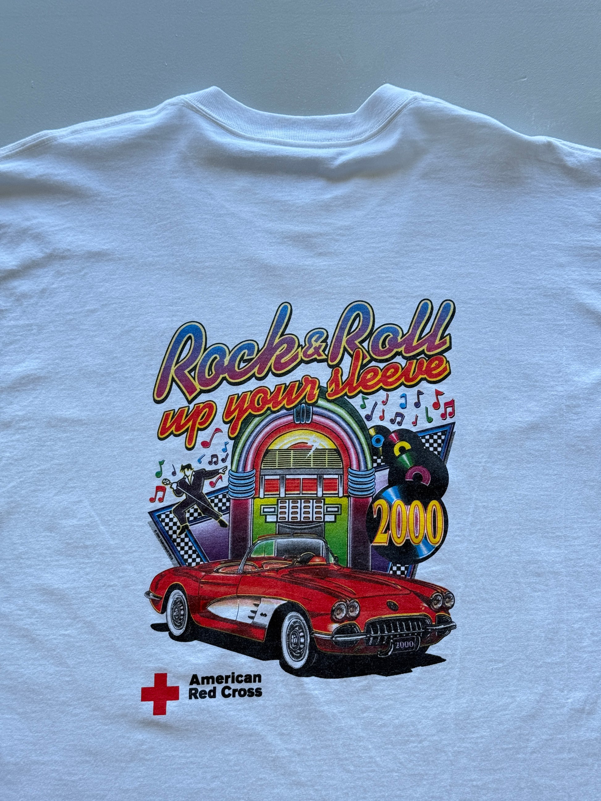 American Red Cross Rock & Roll Up Your Sleeve 2000 Vintage T-Shirt - XL