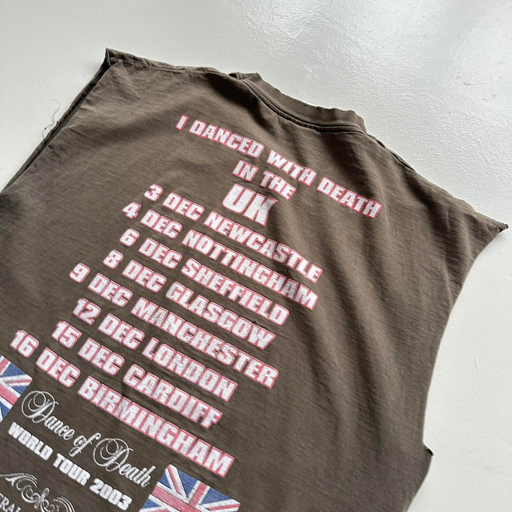 Faded Grey Iron Maiden 2004 Vintage Graphic Hand-cut Band Tshirt Vest - Large