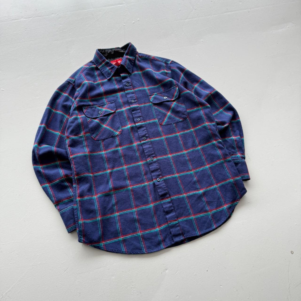 Blue Colman 90’s Vintage Flannel Long Sleeve Shirt - Large
