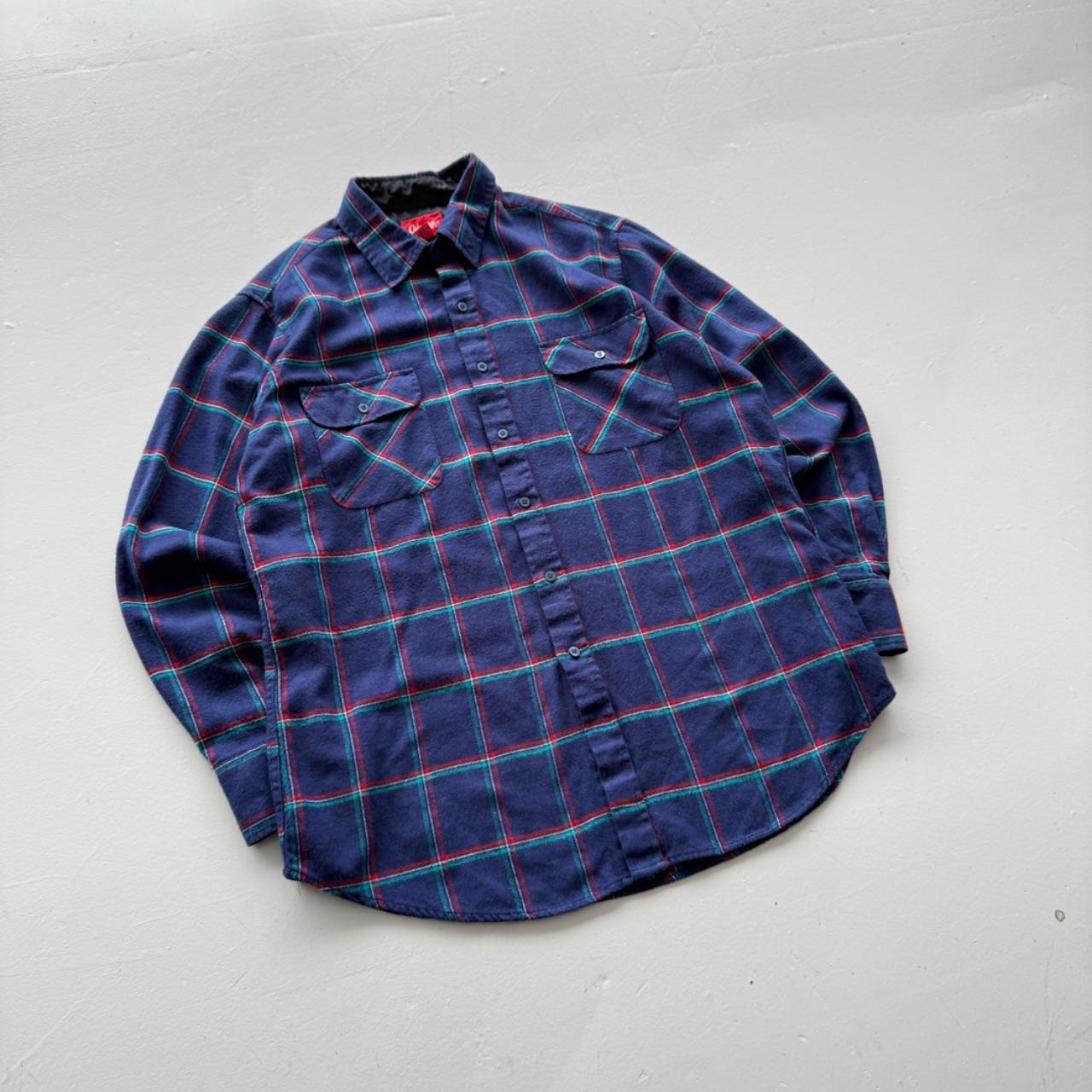 Blue Colman 90’s Vintage Flannel Long Sleeve Shirt - Large