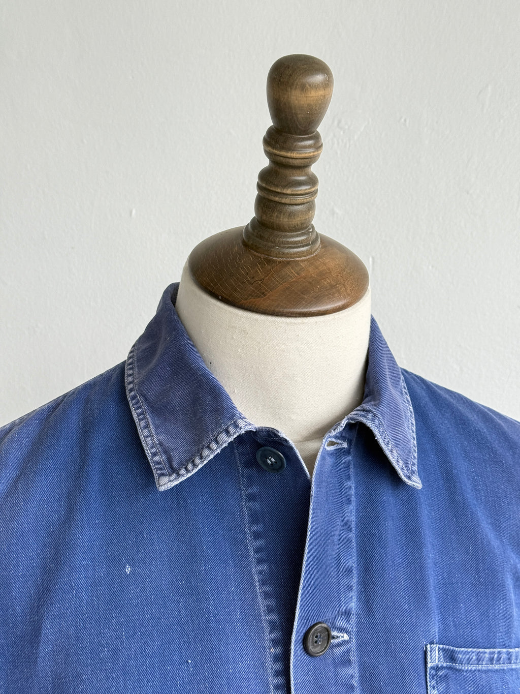 Faded Blue French Vintage Workwear Chore Jacket CH394 - Small