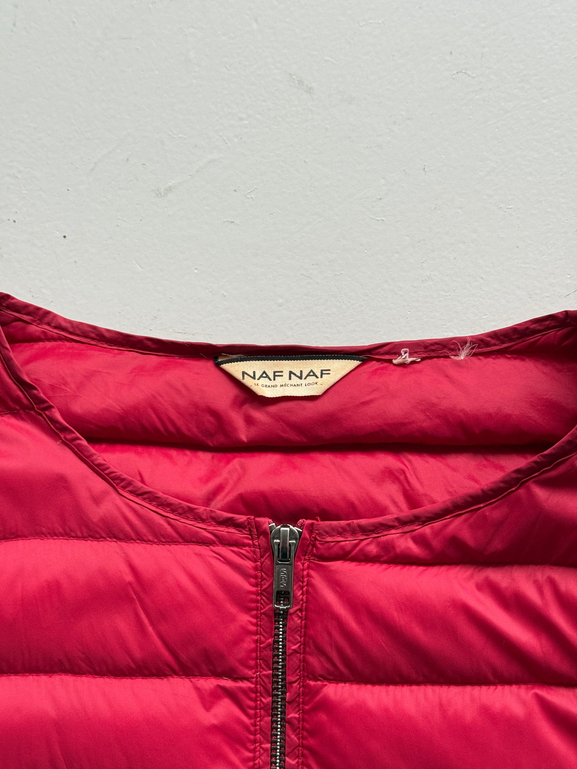Red Naf Naf 00's Vintage Y2K Insulated Puffer Jacket - Size 10