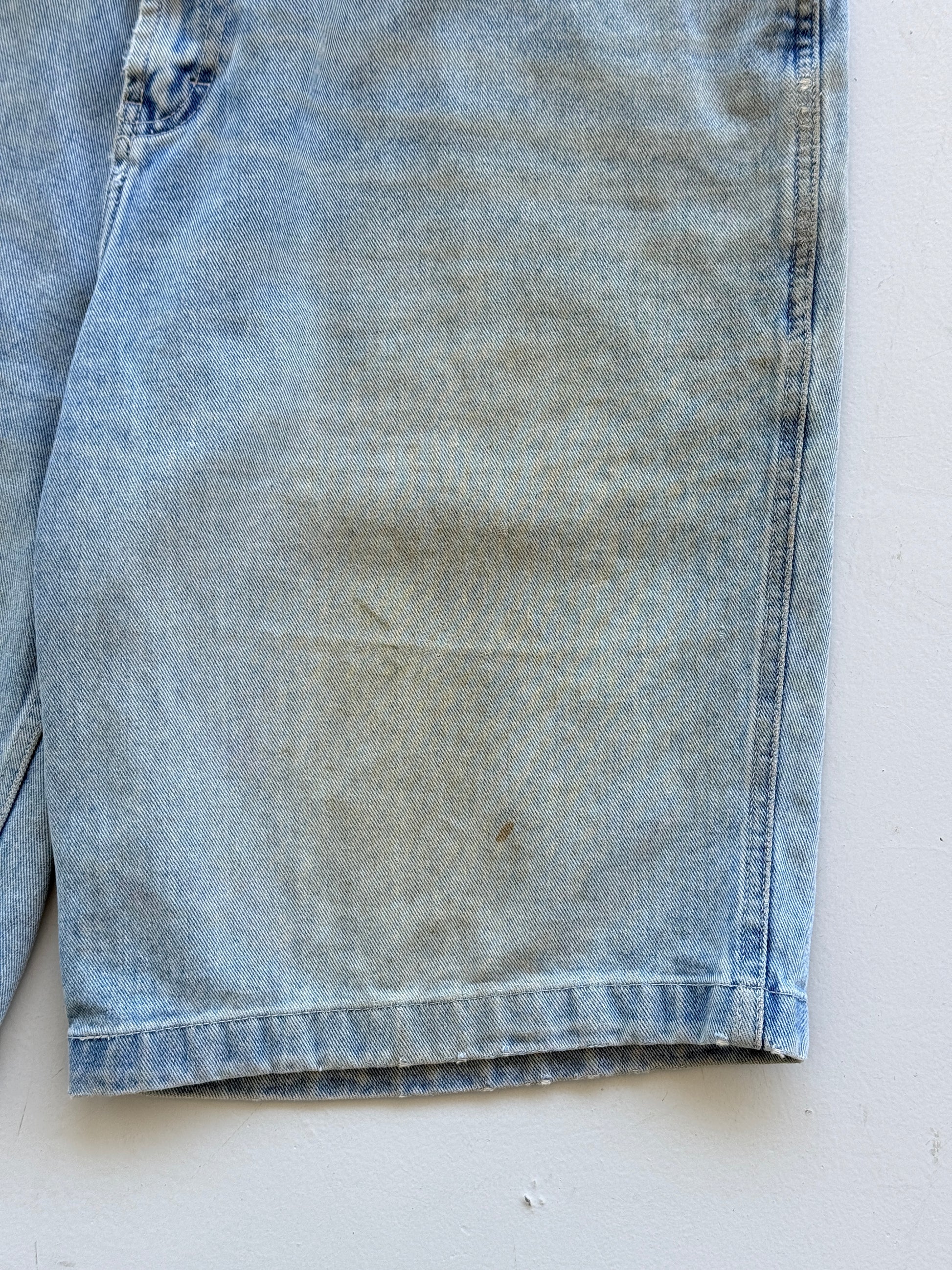 Blue Utility 90's Vintage Baggy Thrashed Denim Shorts - W38 x L12