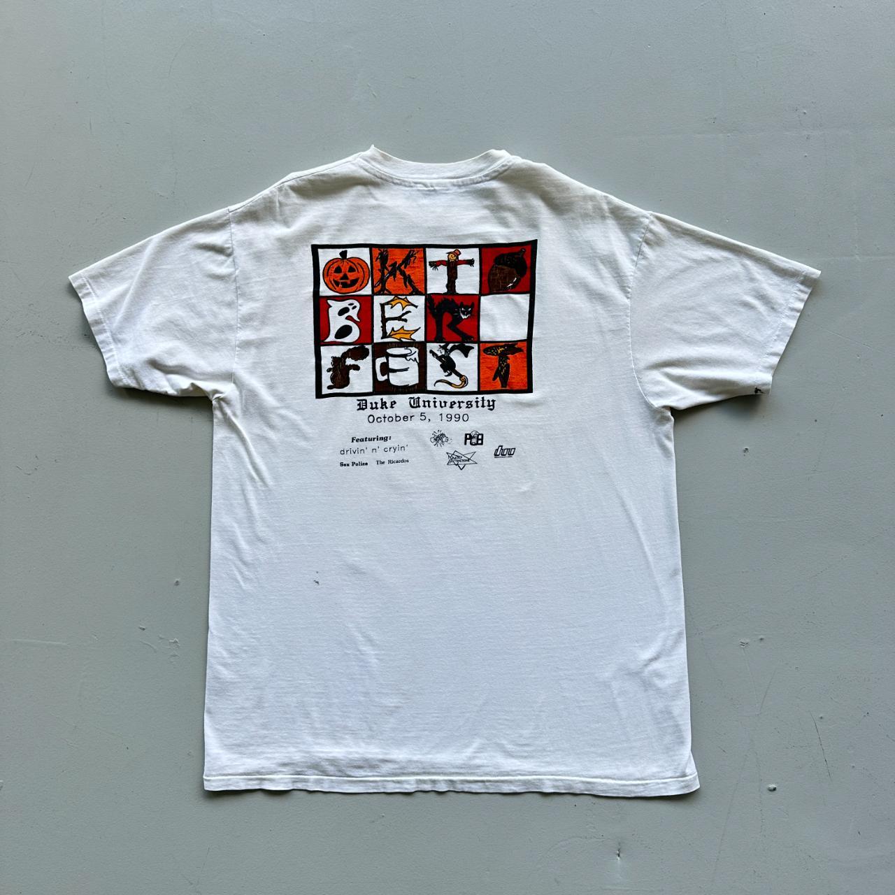 White Oktoberfest Vintage 90's T-shirt - XL
