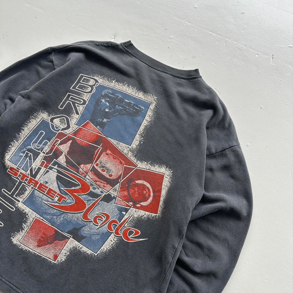 Grey Rollerblading 90’s Vintage Graphic Sweatshirt - Small Oversized