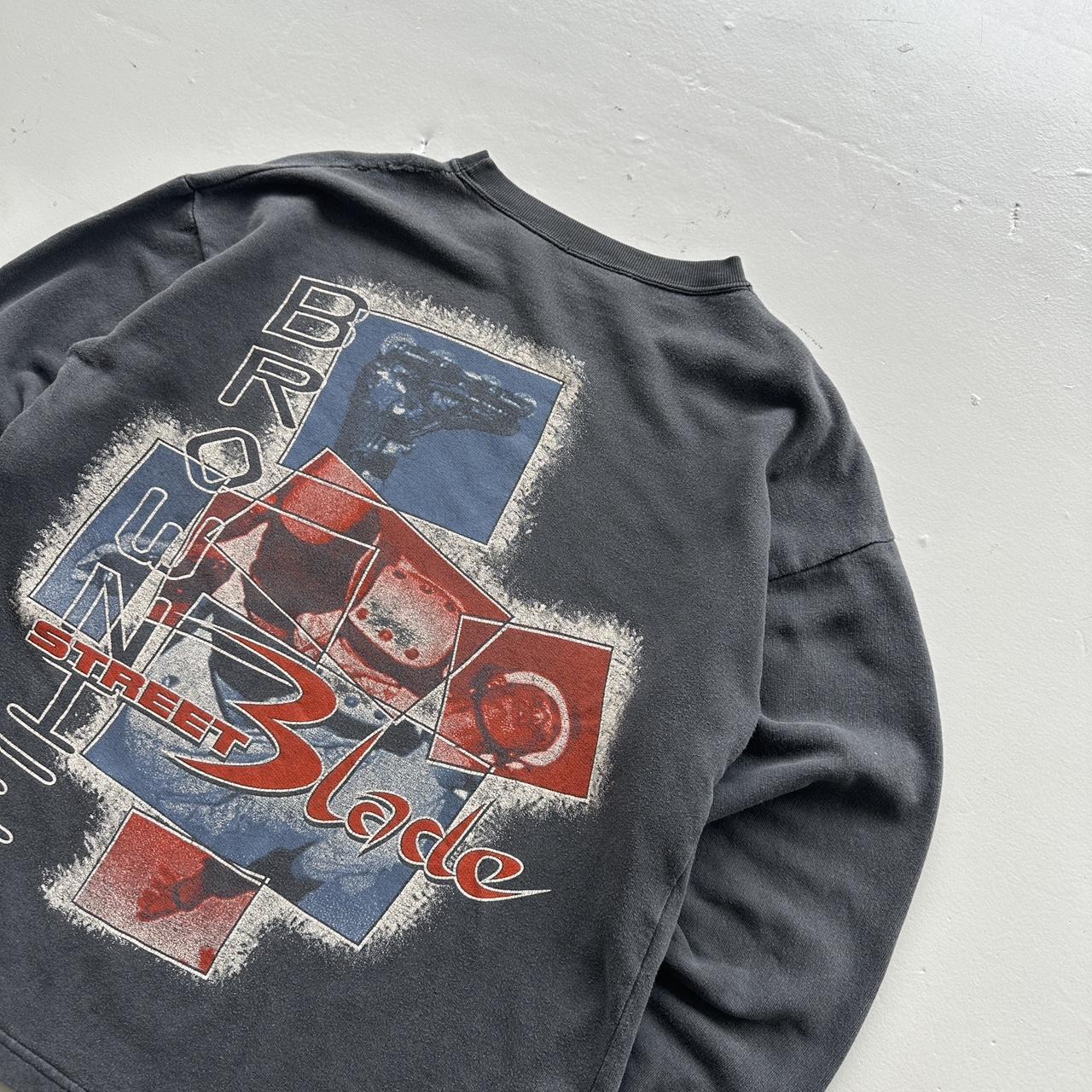 Grey Rollerblading 90’s Vintage Graphic Sweatshirt - Small Oversized