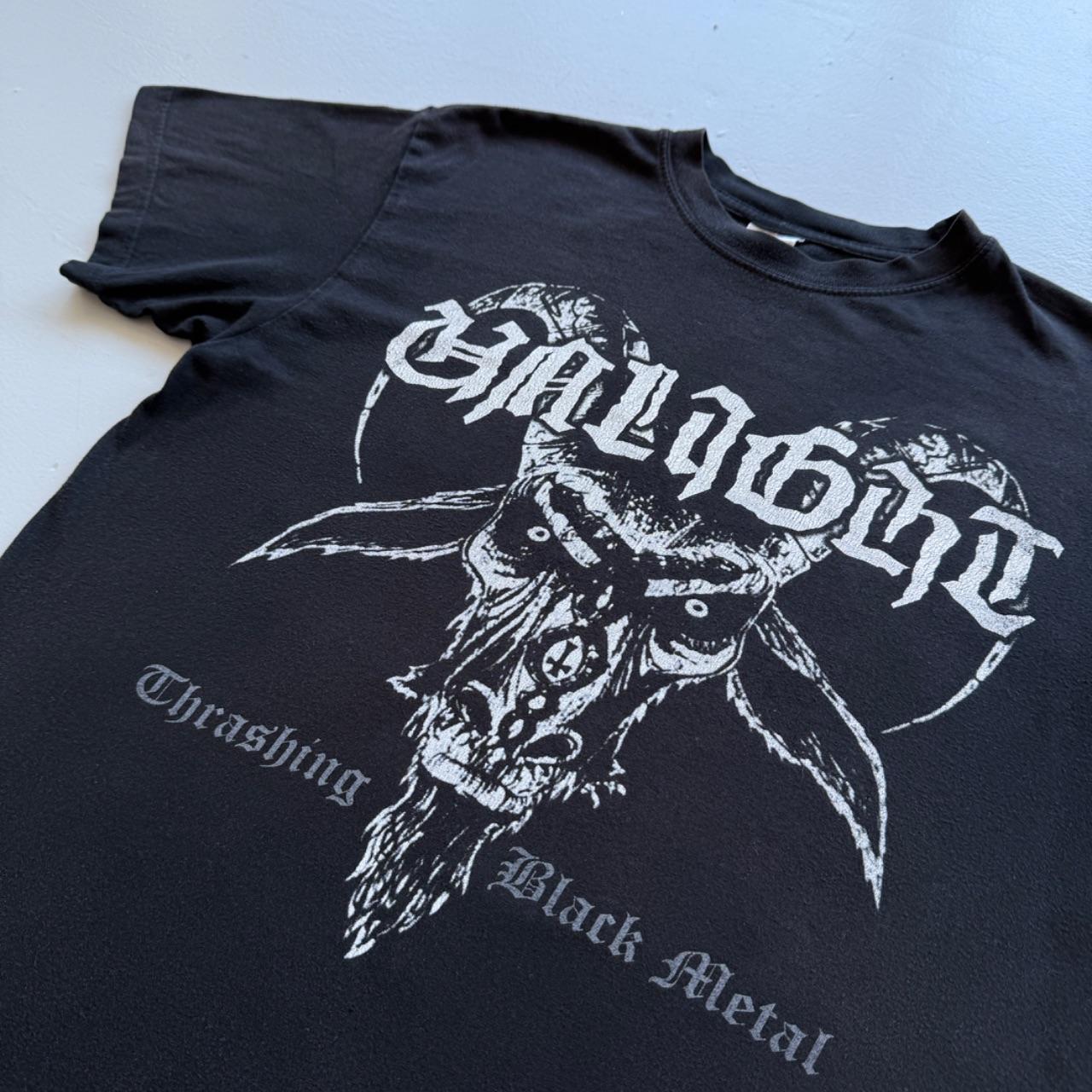 Black Unlight 00s Vintage German Metal Graphic T-Shirt - Medium