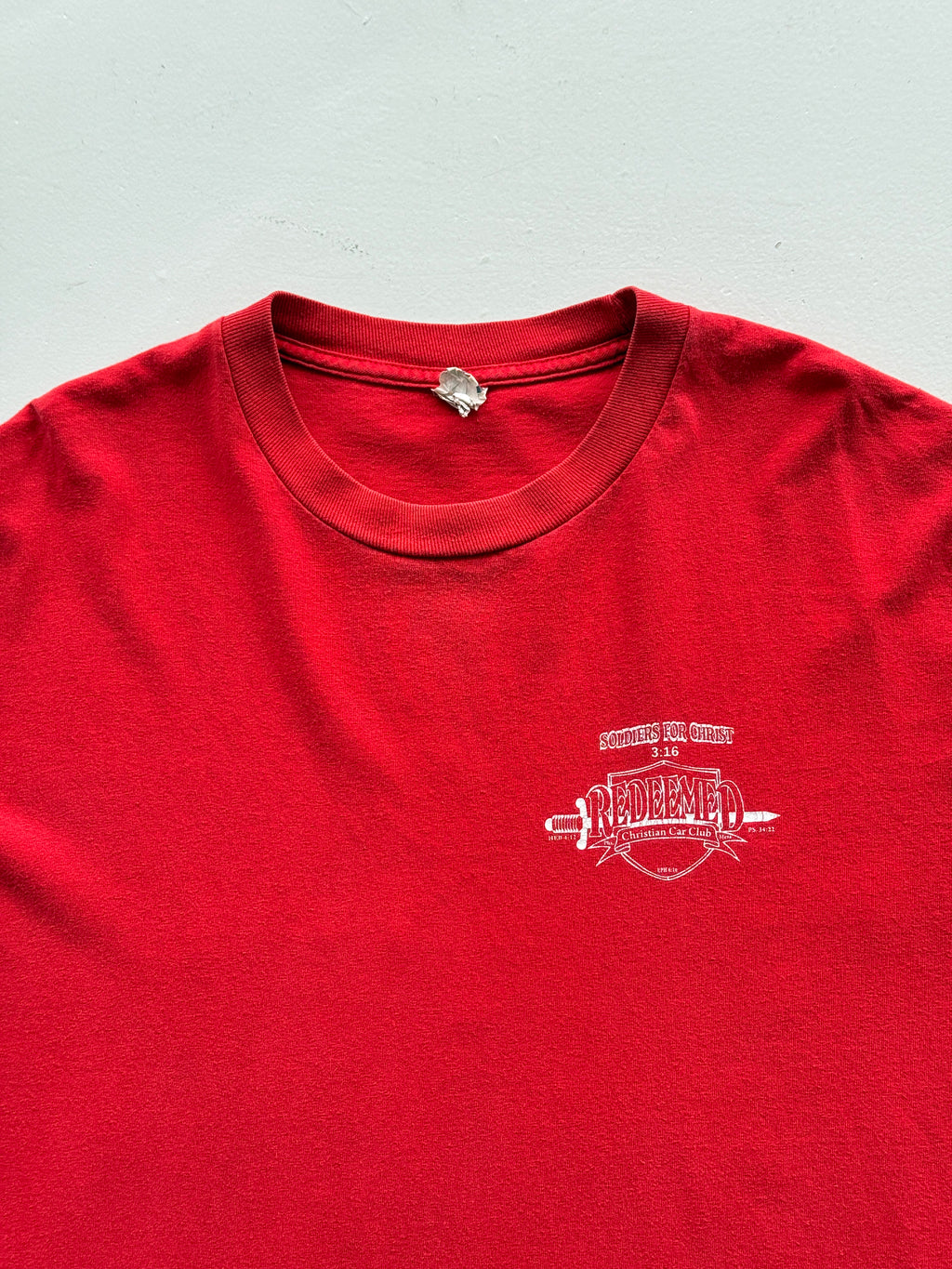 Red Redeem Christian Car Club 90's Vintage Graphic T-Shirt - XL
