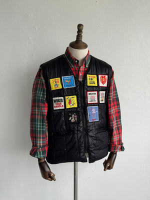 CB Radio Nuts Patch Quilted 70s/80s Vintage Gilet Vest - XL