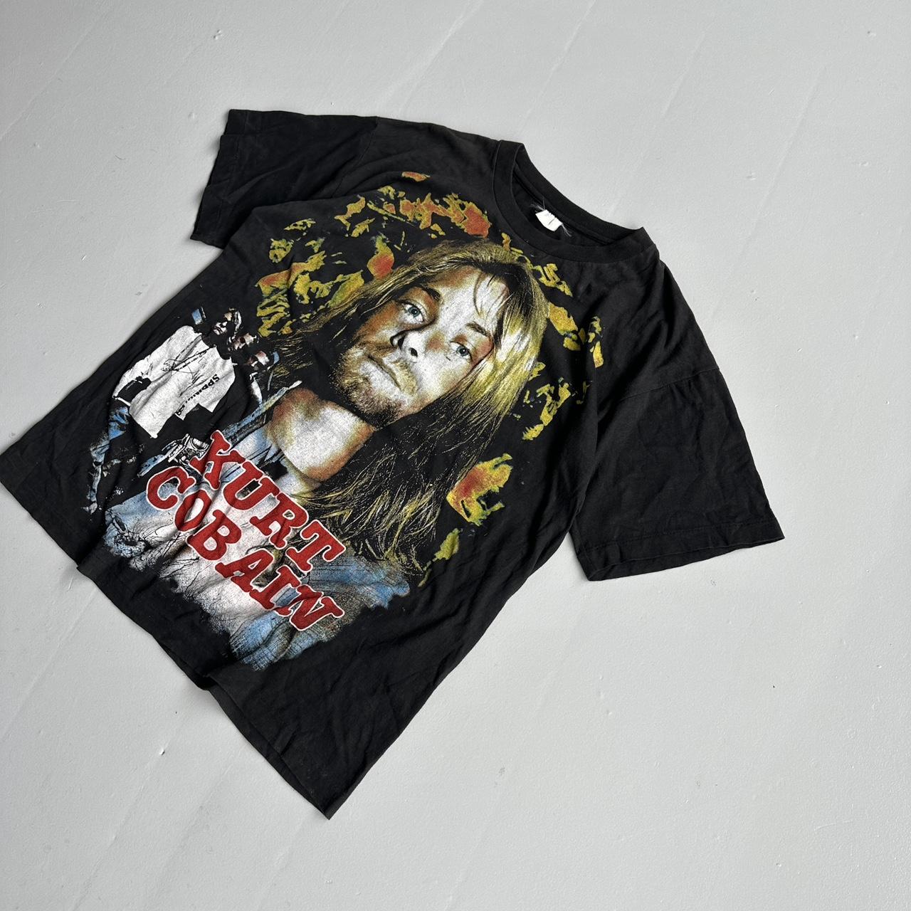 Black Nirvana Kurt Cobain Homage Rare Vintage 90's Band T-shirt - Large