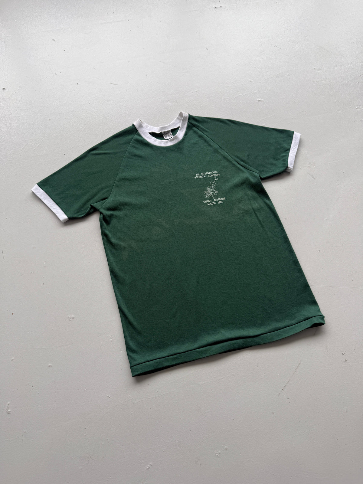 Green International Botanical Congress 80's Vintage Ringer T-Shirt - Small