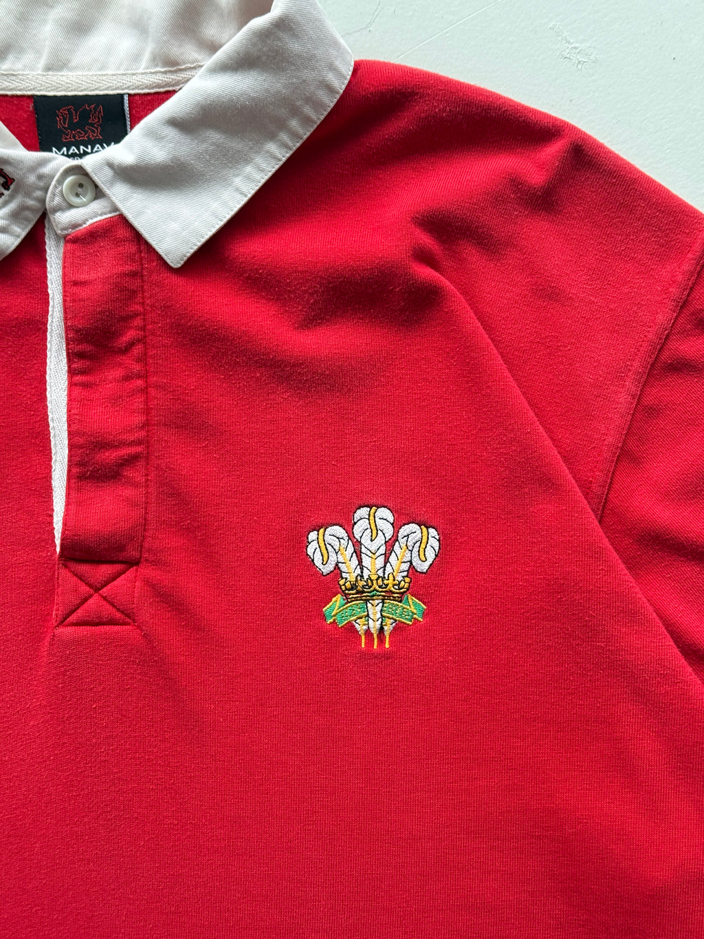 Red Wales 90's Vintage Long Sleeve Rugby Union Jersey Polo - XL
