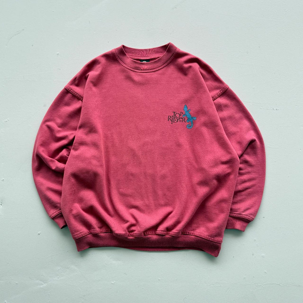 Pink Top Rider 80’s Vintage Tribal Graphic Surf Sweatshirt - Large