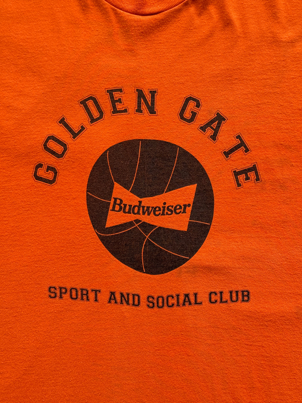 Orange Budweiser 90's Vintage Single Stitch Graphic T-Shirt - XL
