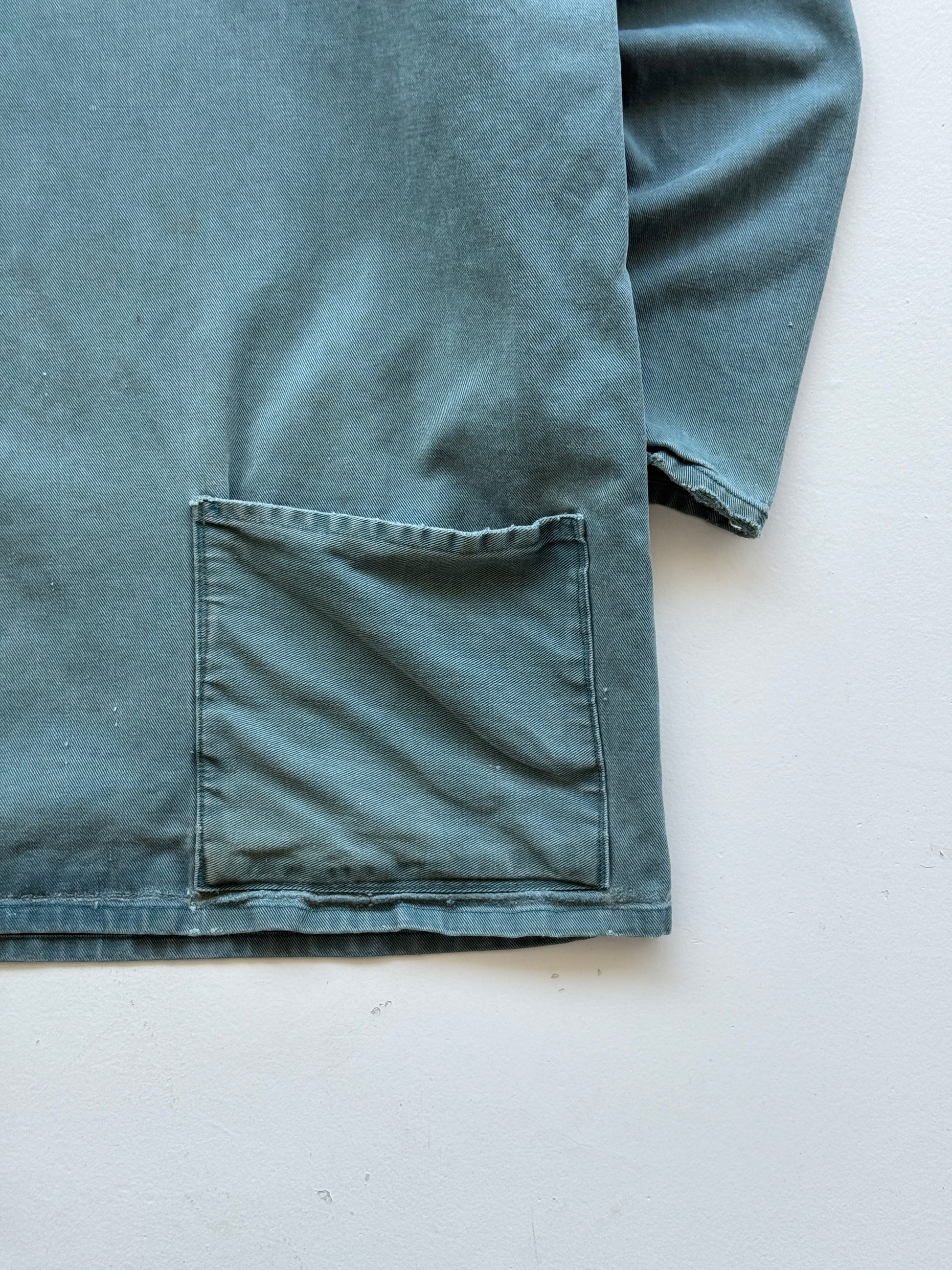 Newlyn Fisherman's Smocks Faded Green Vintage Fisherman Smock - XL