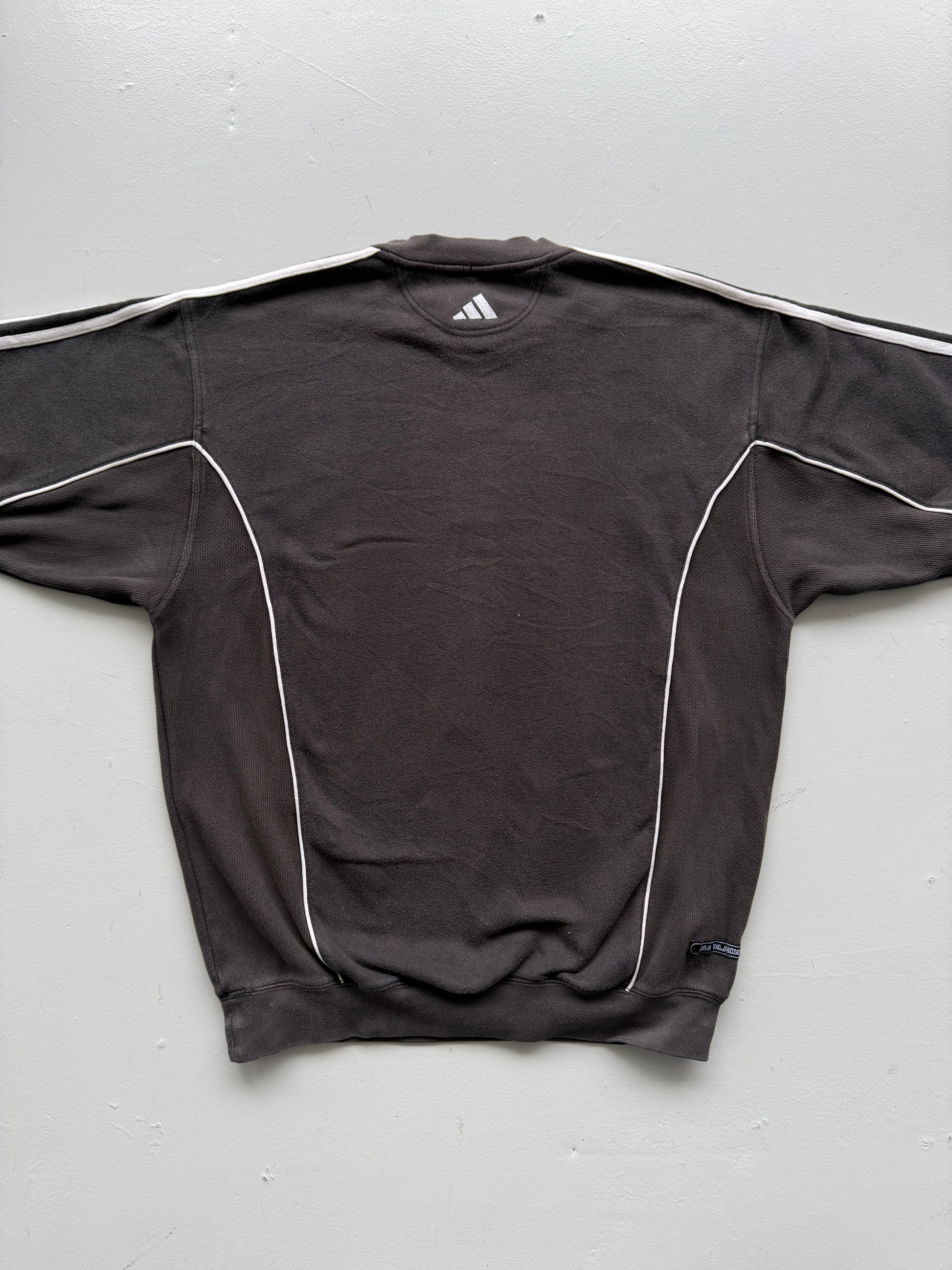 Black New Zealand 1999 Adidas All Blacks Rugby Training Sweatshirt - Medium